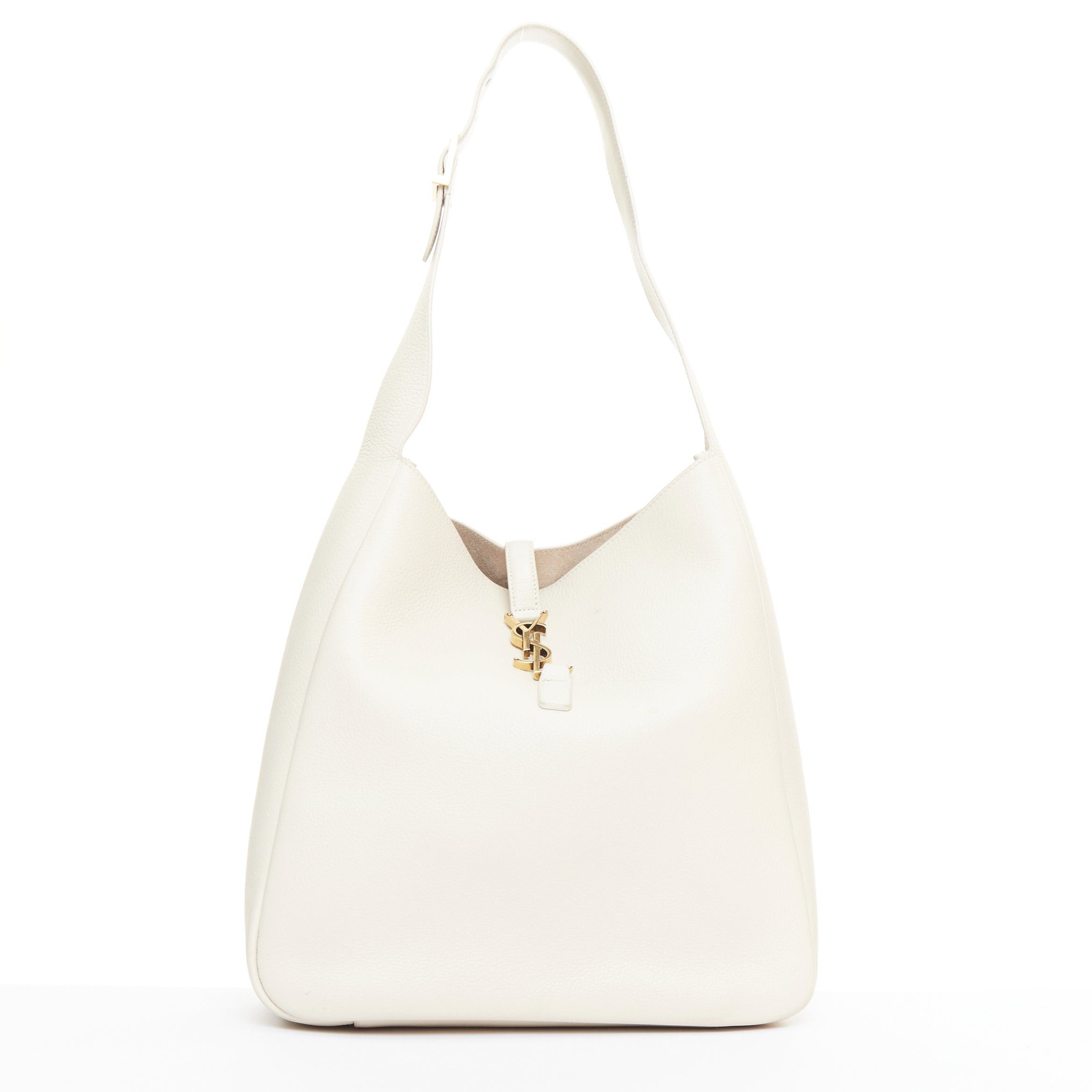 Saint Laurent Paris SAINT LAURENT 2024 Le 5 a 7 off white supple calfskin YSL logo Large hobo tote bag Size ONE SIZE - 1 Thumbnail