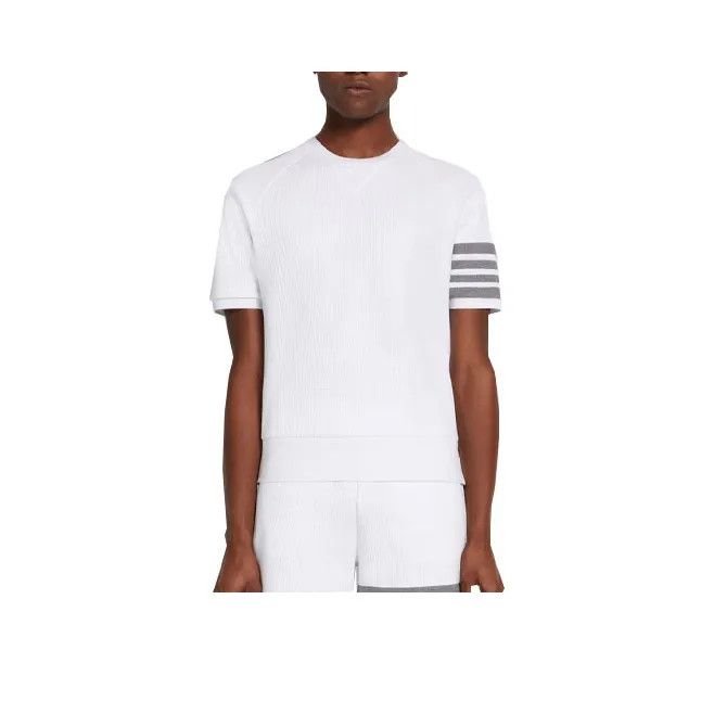 Thom Browne Thom Browne White Short Sleeve T-Shirt 0079 Size US M / EU 48-50 / 2 - 1 Thumbnail
