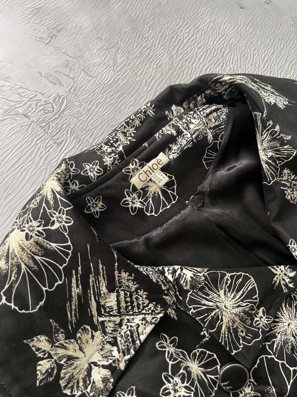 Chloe Chloe Floral Vintage Black Luxury Belted Coat Women Size M / US 6-8 / IT 42-44 - 6 Thumbnail