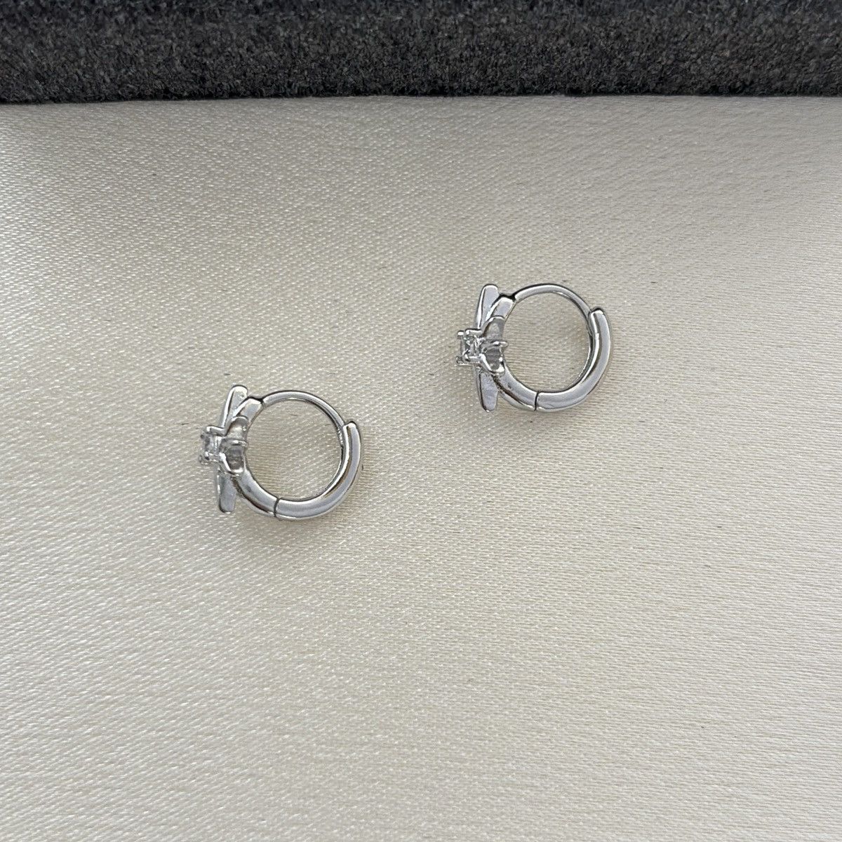Other 10mm CZ Star Hoop Earrings for Men Women,Streetwear Hip Hop Size ONE SIZE - 4 Thumbnail