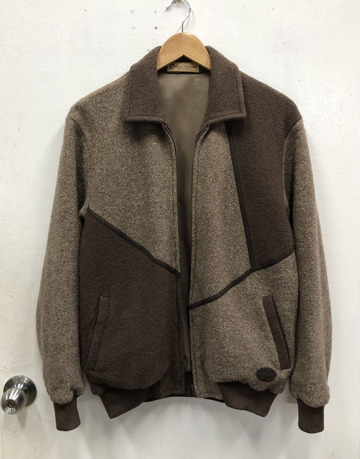 Vintage Vintage 90s Gran Signore Patchwork Zipper Wool Jacket Size US M / EU 48-50 / 2 - 1 Thumbnail