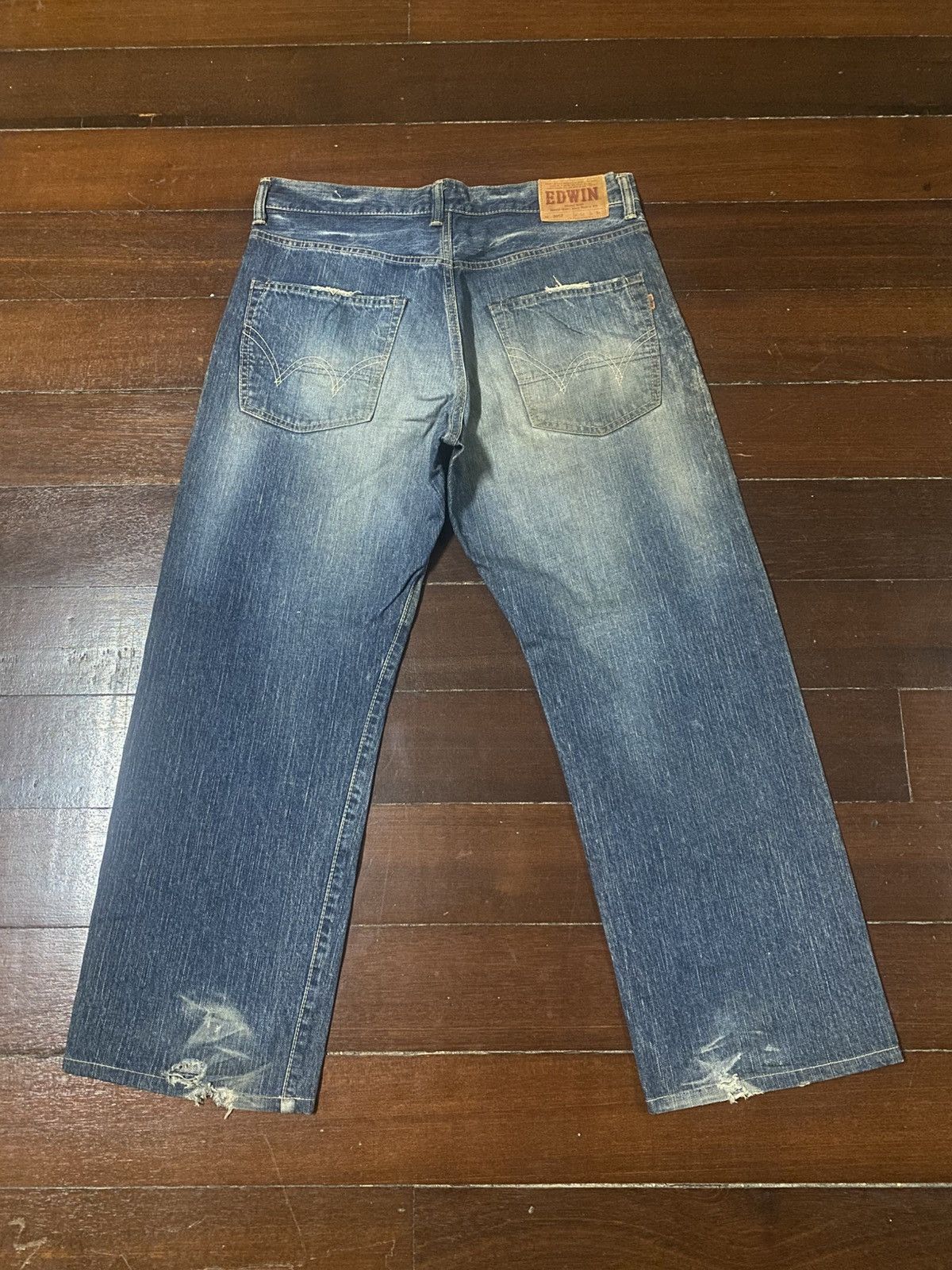 Edwin Vintage Edwin 505z Selvedge Faded Wash mud wash Baggy Jeans Size US 36 / EU 52 - 10 Thumbnail
