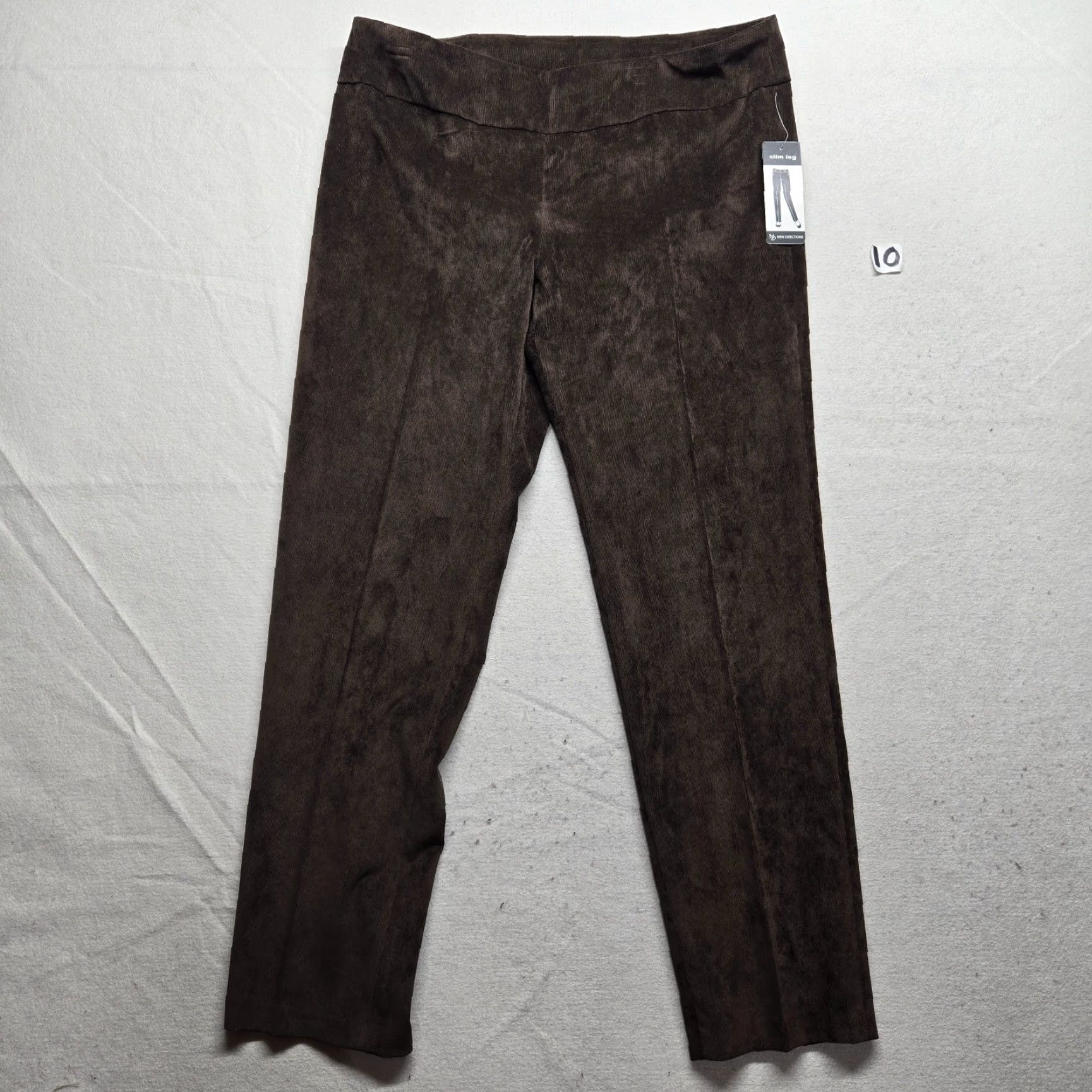 Vintage New Directions Pants Women 14 Brown Corduroy Solid Office Straight Leg Causal Size 36" / US 14 / IT 50 - 2 Thumbnail
