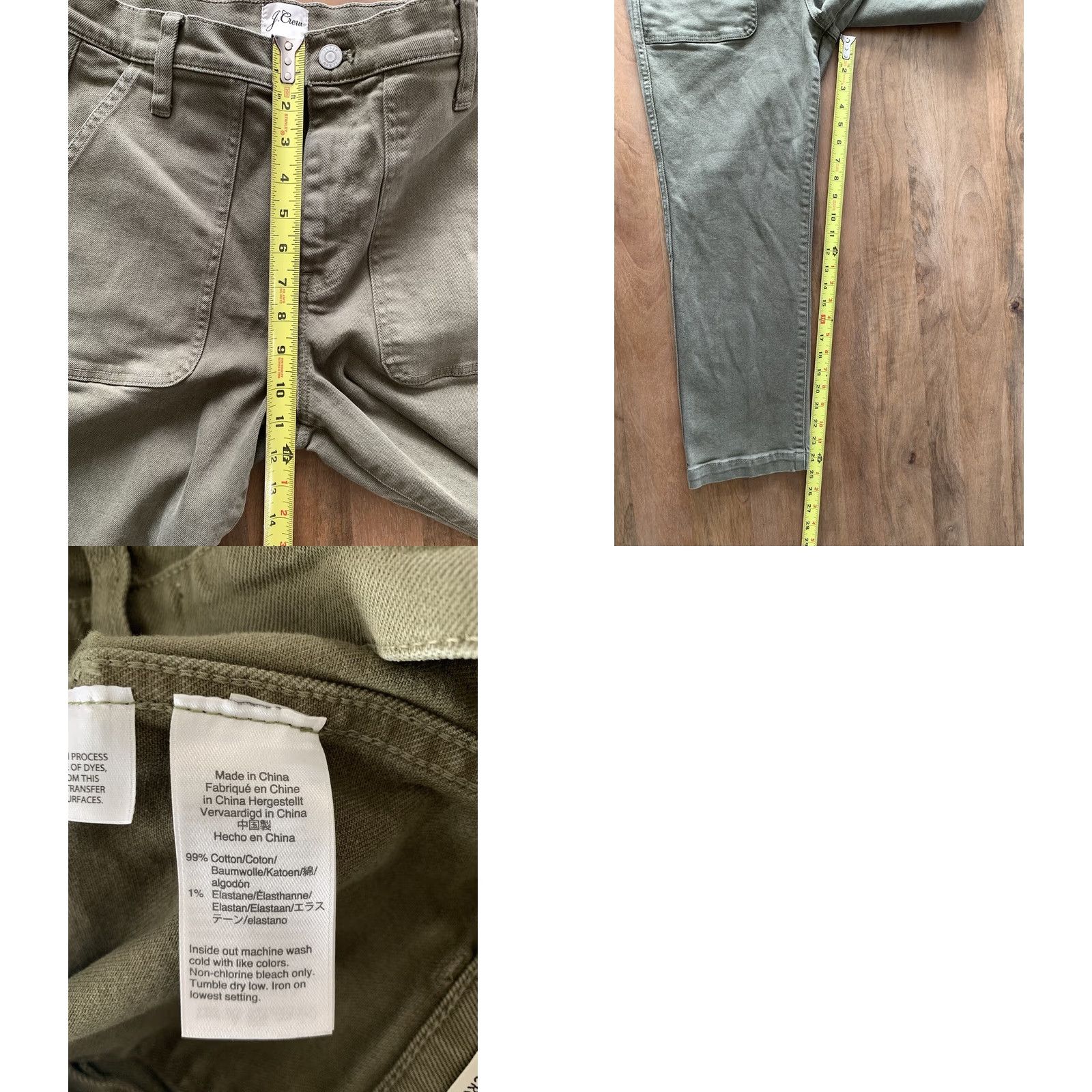 J.Crew J.CREW Jeans Women's 5-Pocket Denim Straight Leg Crop High Rise Green 27x25 Inseam 25 Jeans Pants High Rise Green Denim" Size 27" / US 4 / IT 40 - 8 Thumbnail