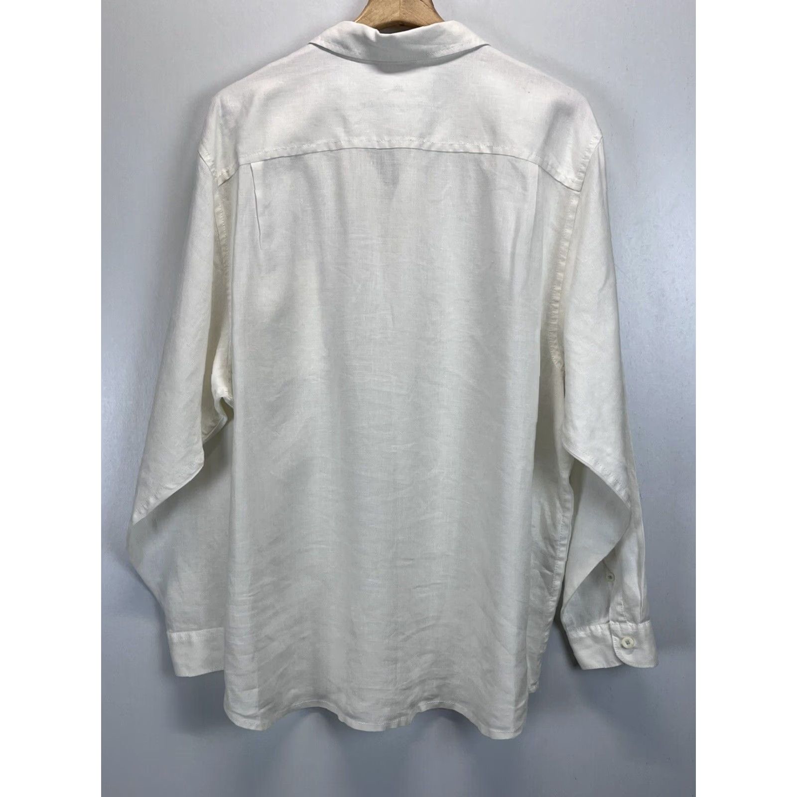 Tommy Hilfiger Tommy Bahamas 100% Linen Button up Shirt Sz XXL VGUC Ivory Beach Vaca Mens Size US XXL / EU 58 / 5 - 2 Thumbnail