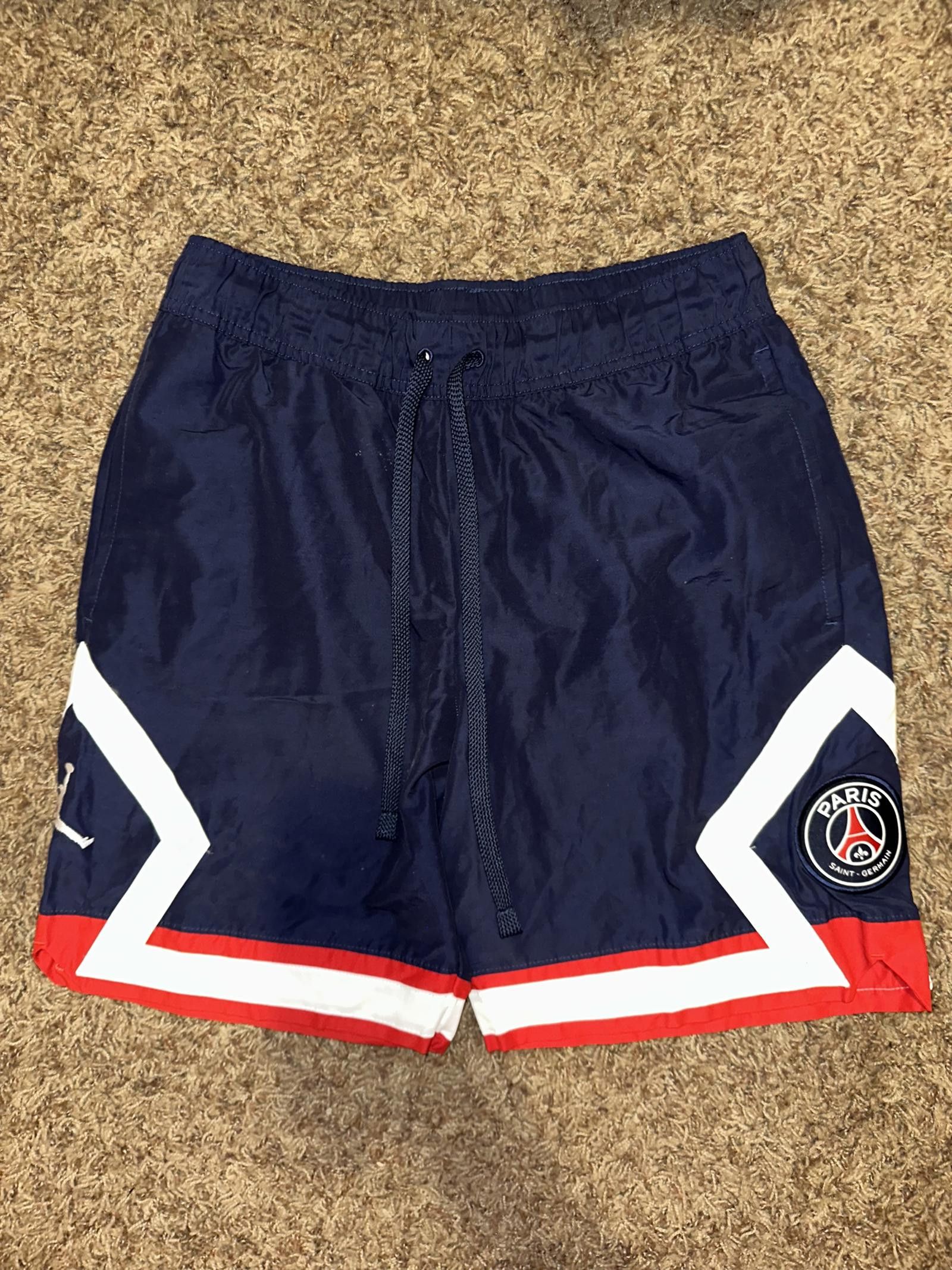 Designer Air Jordan x Paris Saint-Germain Men’s Midnight Navy Basketball Shorts Size US 28 / EU 44 - 1 Thumbnail