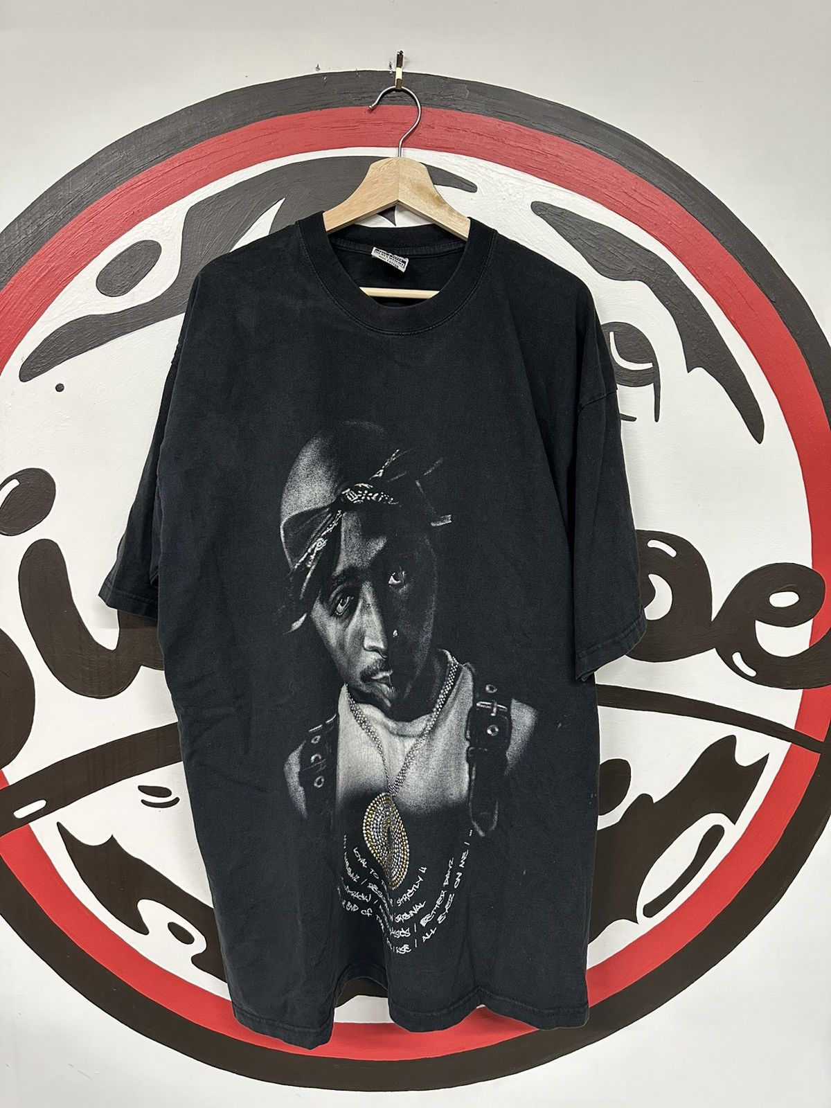 Rap Tees × Vintage Vintage Y2K 2Pac Rhinestone Big Face Rap T-Shirt Size US XXL / EU 58 / 5 - 1 Thumbnail