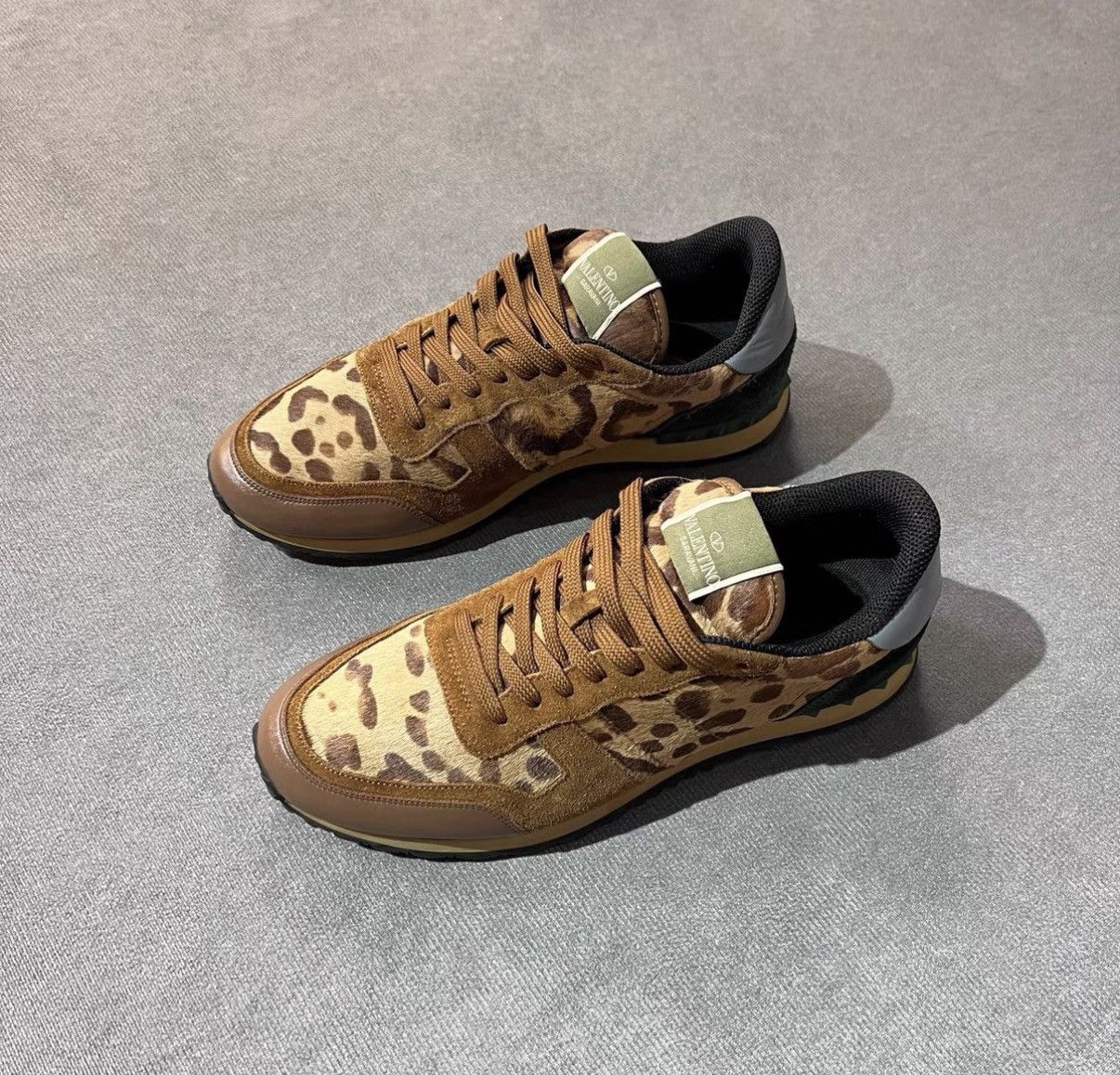 Valentino Valentino Rockrunner Leopard Print Pony Hair Sneakers Size US 10 / EU 43 - 1 Thumbnail