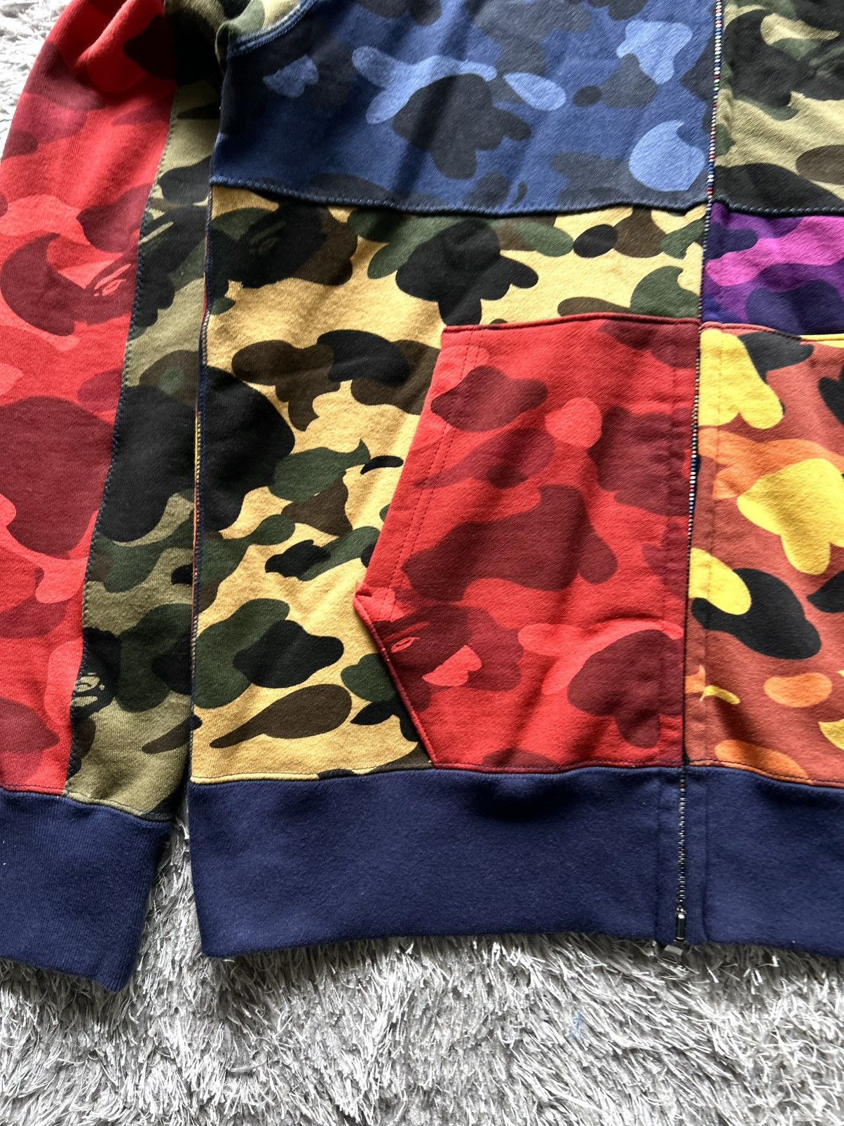 Bape 💥HOLY GRAIL💥 BAPE CRAZY MIX CAMO SHARK FULL ZIP UP HOODIE Size US L / EU 52-54 / 3 - 3 Thumbnail