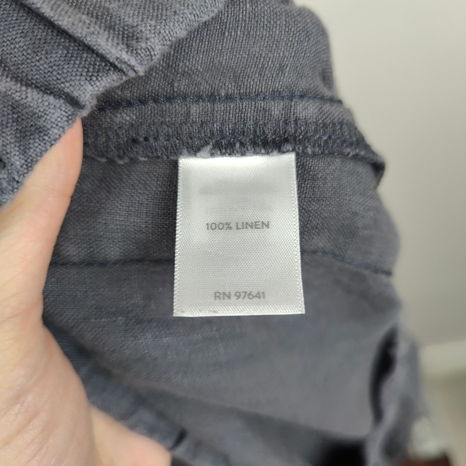 Other J Jill Linen Pants Women Large Gray Roll Cuff Pull On Size 29" - 2 Thumbnail