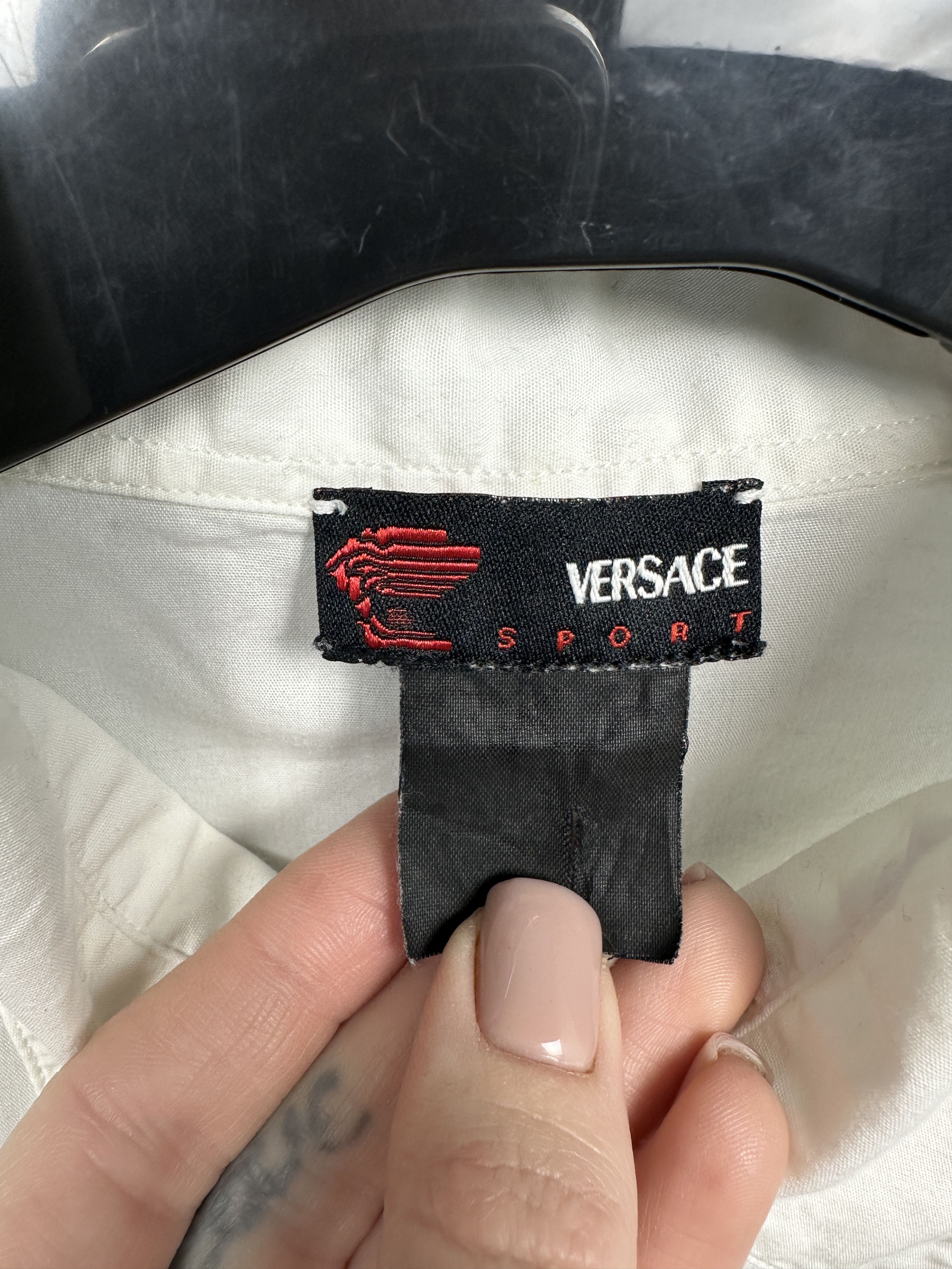 Versace × Vintage Versace Sport Vintage Mens Long Sleeve White Shirt Size US XL / EU 56 / 4 - 4 Thumbnail