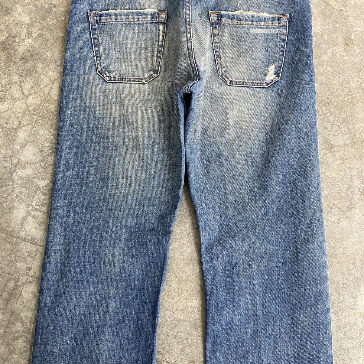 Prada 2000’s Prada Washed Blue Heel Bite Jeans Size US 34 / EU 50 - 18 Thumbnail