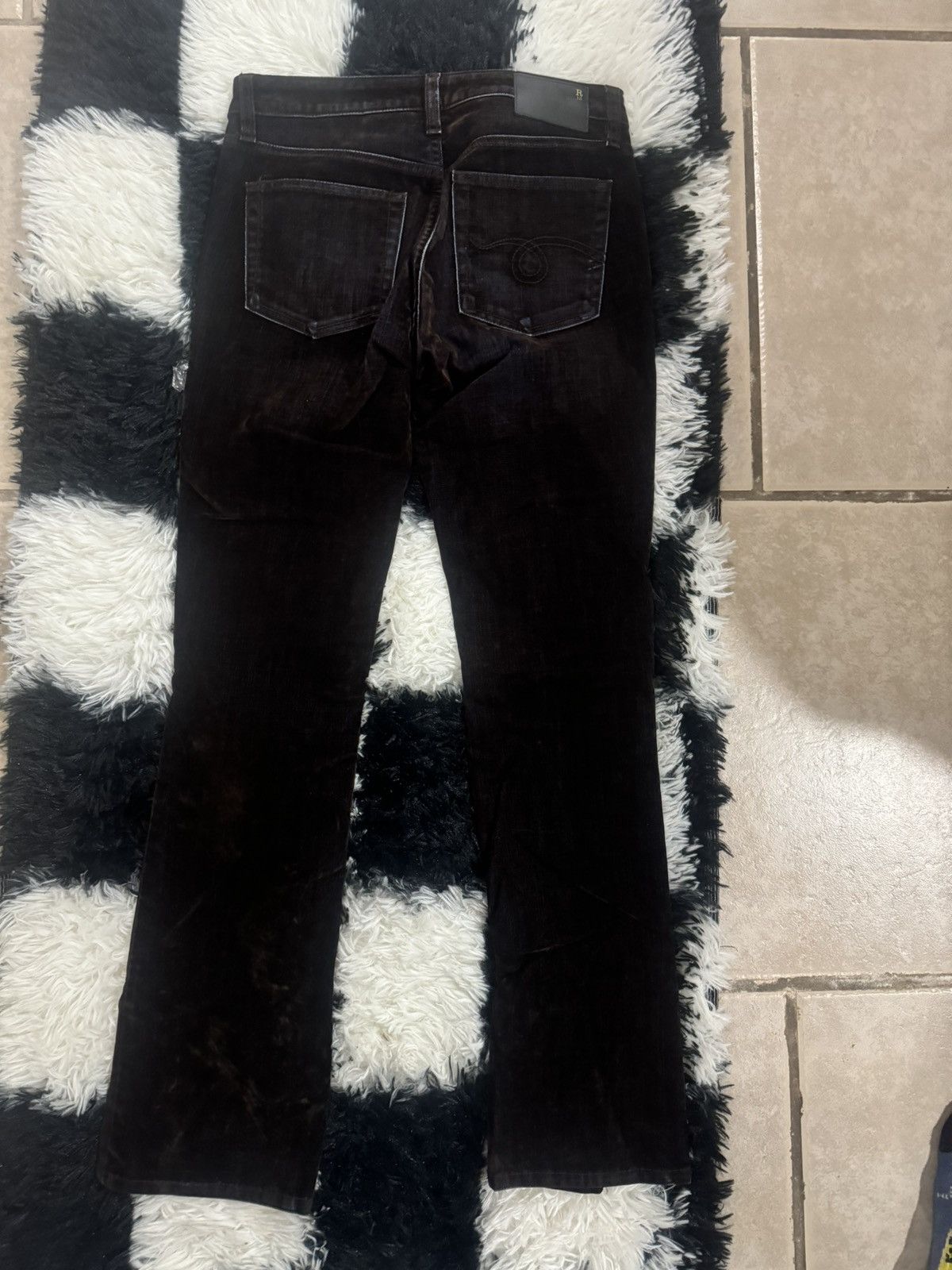 R13 Flocked Brown Kick Fit Size 25" / US 0 / IT 36 - 2 Thumbnail