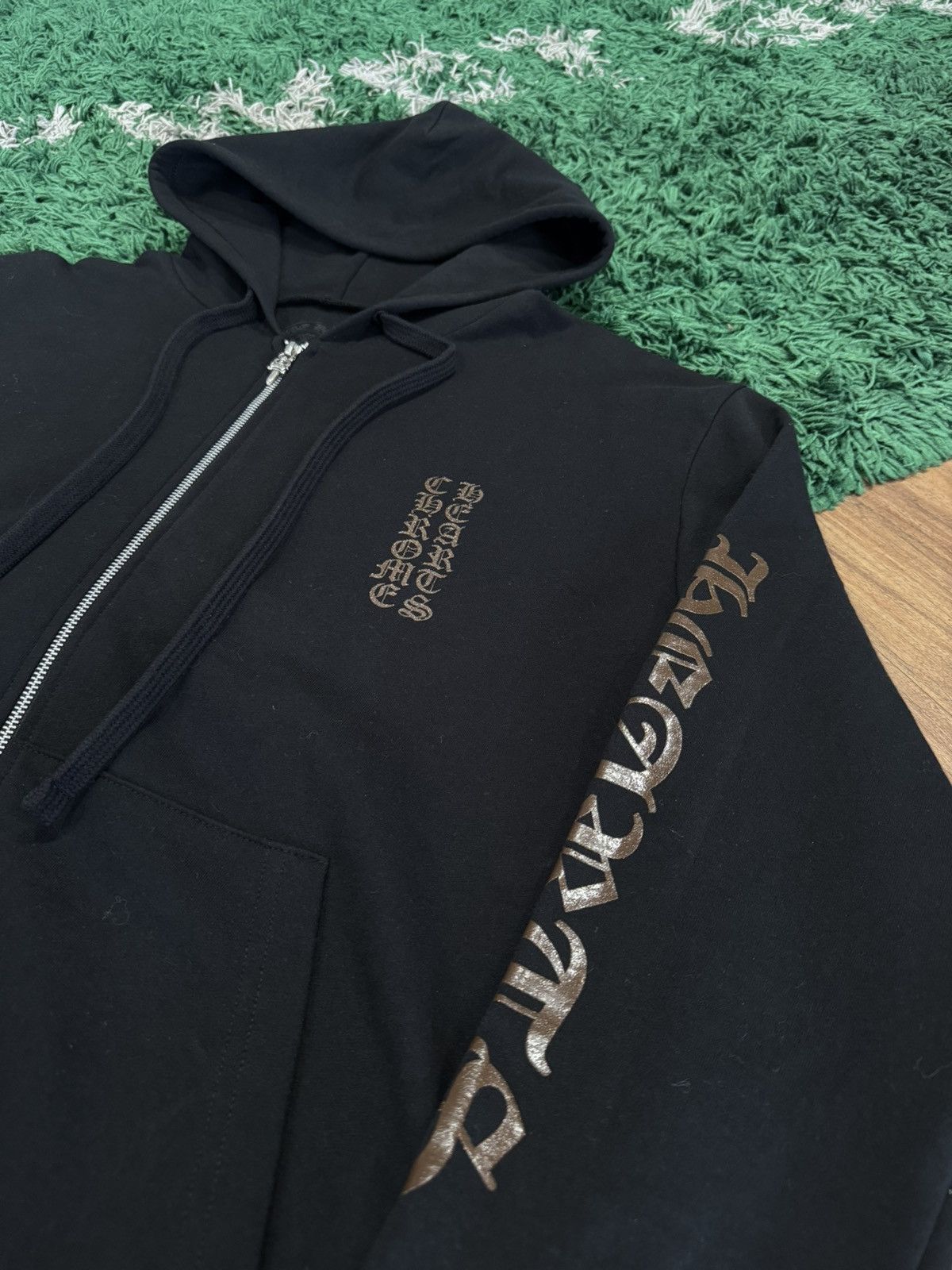 Chrome Hearts Chrome Hearts Vertical Logo Black Zip Up Size US M / EU 48-50 / 2 - 2 Thumbnail