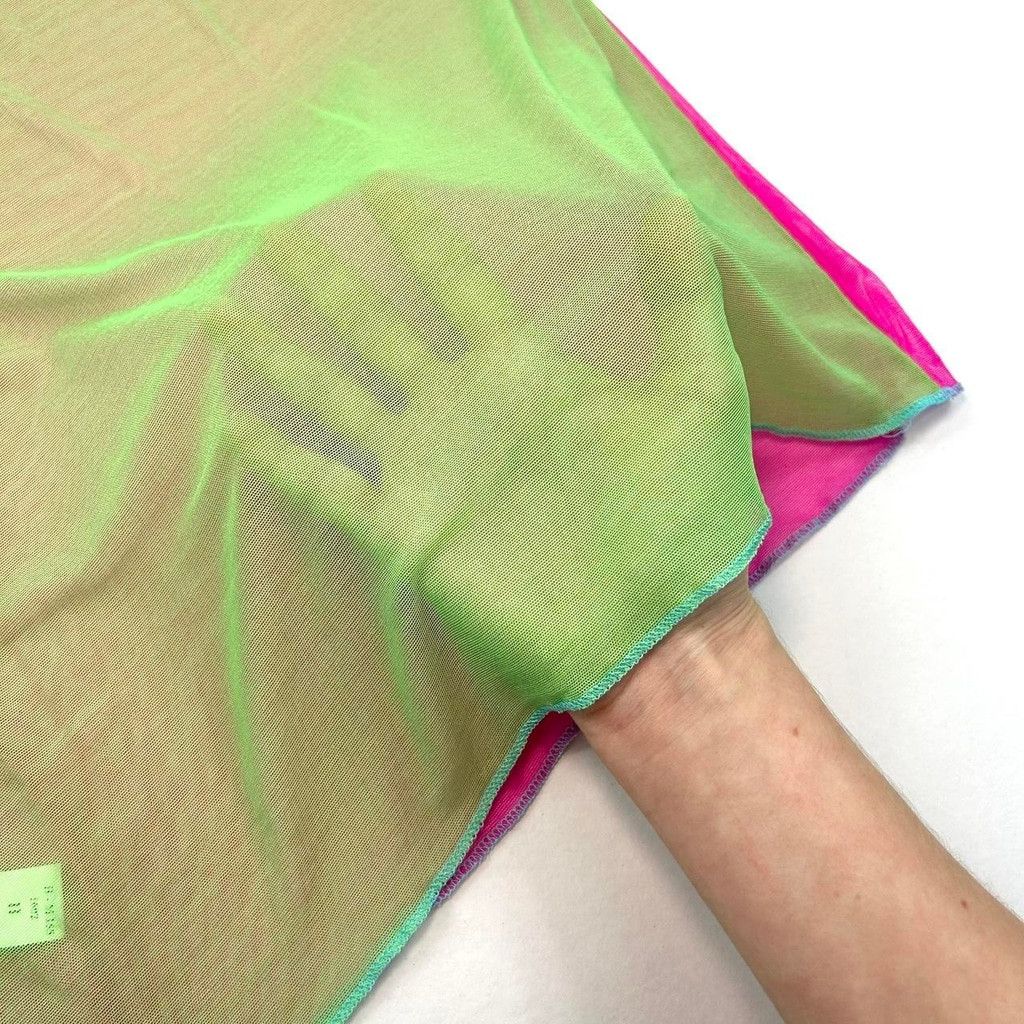 Dolce & Gabbana y2k D&G pink and green mesh color block short sleeve top Size M / US 6-8 / IT 42-44 - 4 Thumbnail