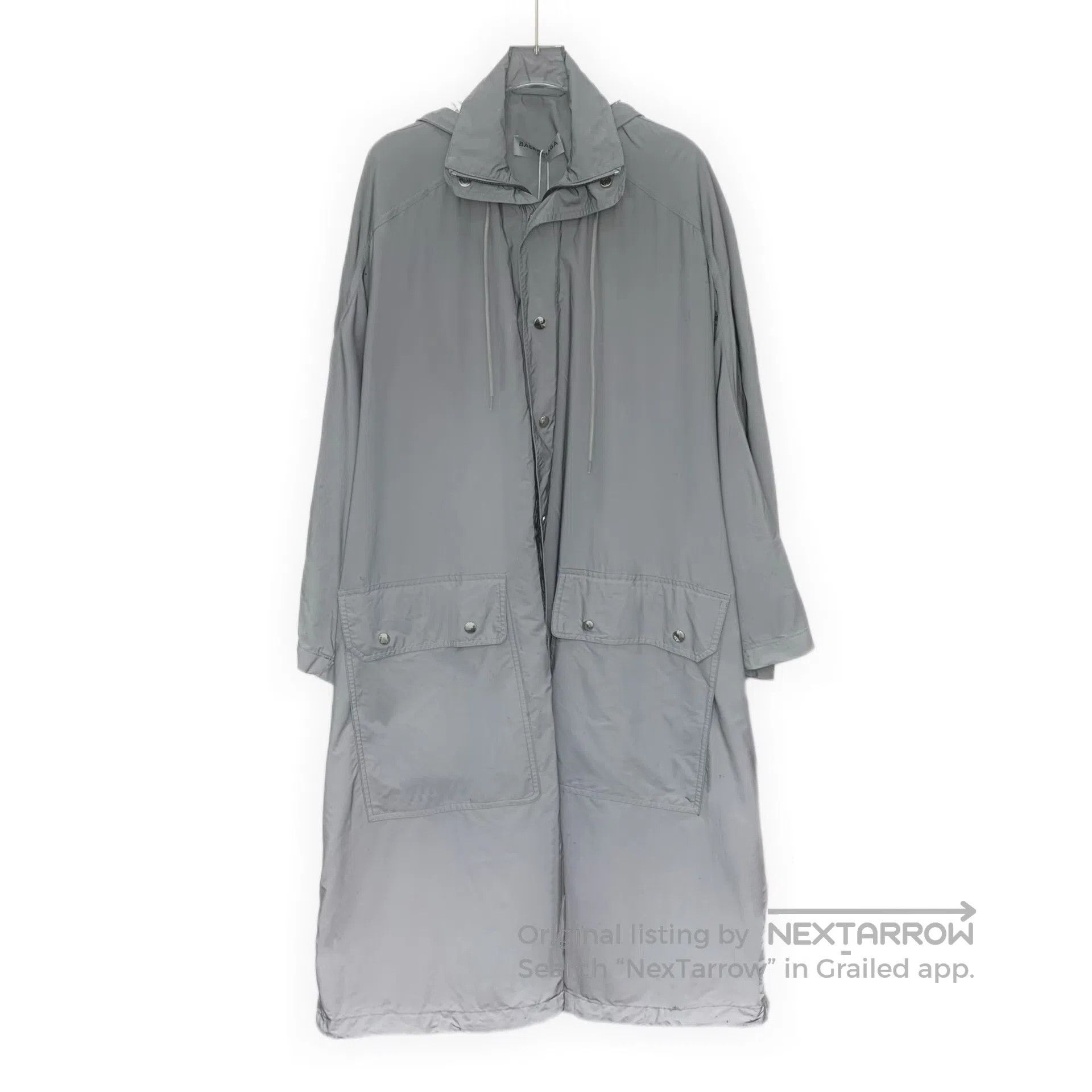 Balenciaga Balenciaga Gray Hooded Drawstring Collar Single Breasted L Size XXS / US 00 / IT 34 - 1 Thumbnail
