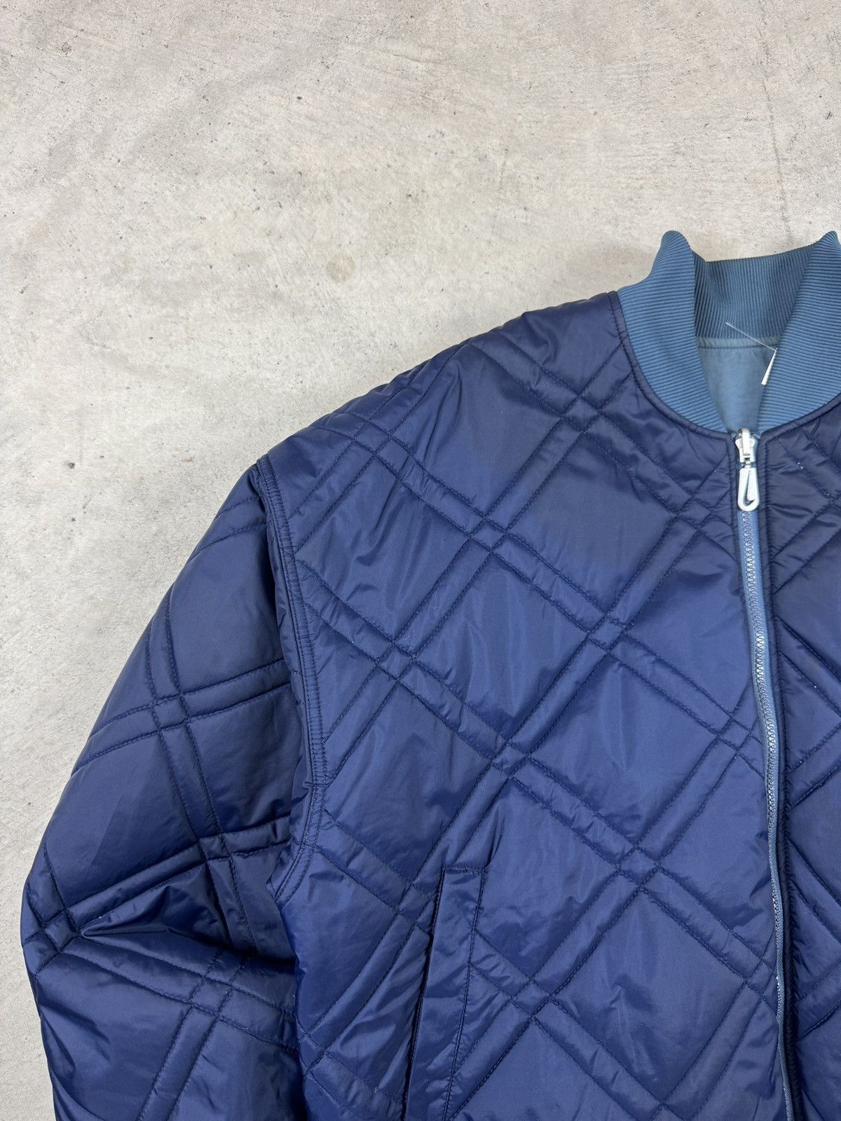 Nike × Vintage 1990’s Nike Reversible Blue Bomber Jacket Size US L / EU 52-54 / 3 - 2 Thumbnail