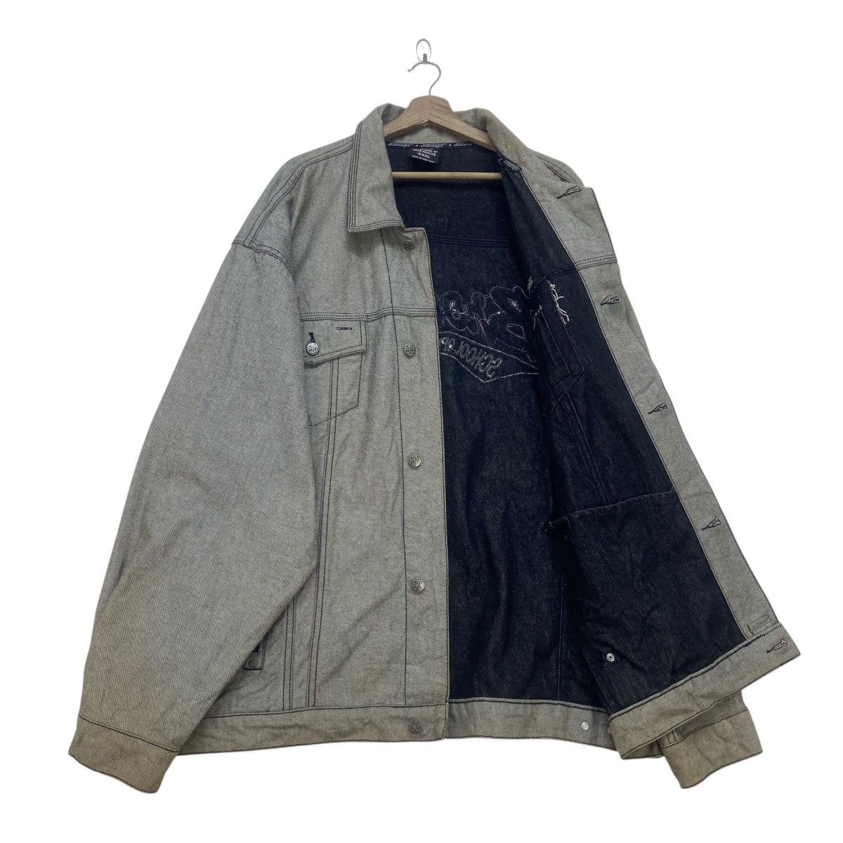 Rap Tees × Vintage Vtg Brooklyn School of Hard Knocks Big Logo Denim Trucker Size US XXL / EU 58 / 5 - 3 Thumbnail
