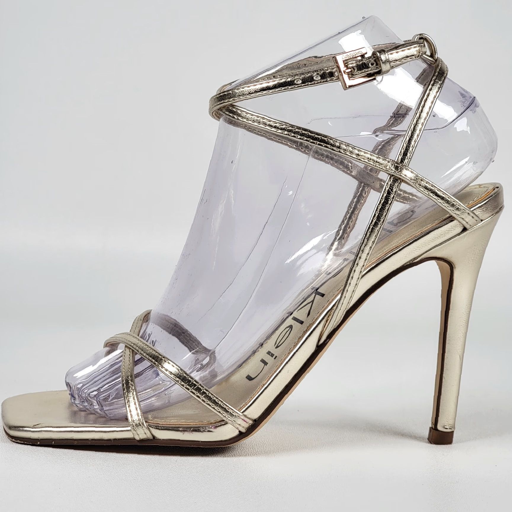 Calvin Klein Calvin Klein Women's Heel Sandals Tegin Strappy Dress Gold 7.5 M Dress/Formal Women Sandals Gold Silver Size M / US 6-8 / IT 42-44 - 7 Thumbnail