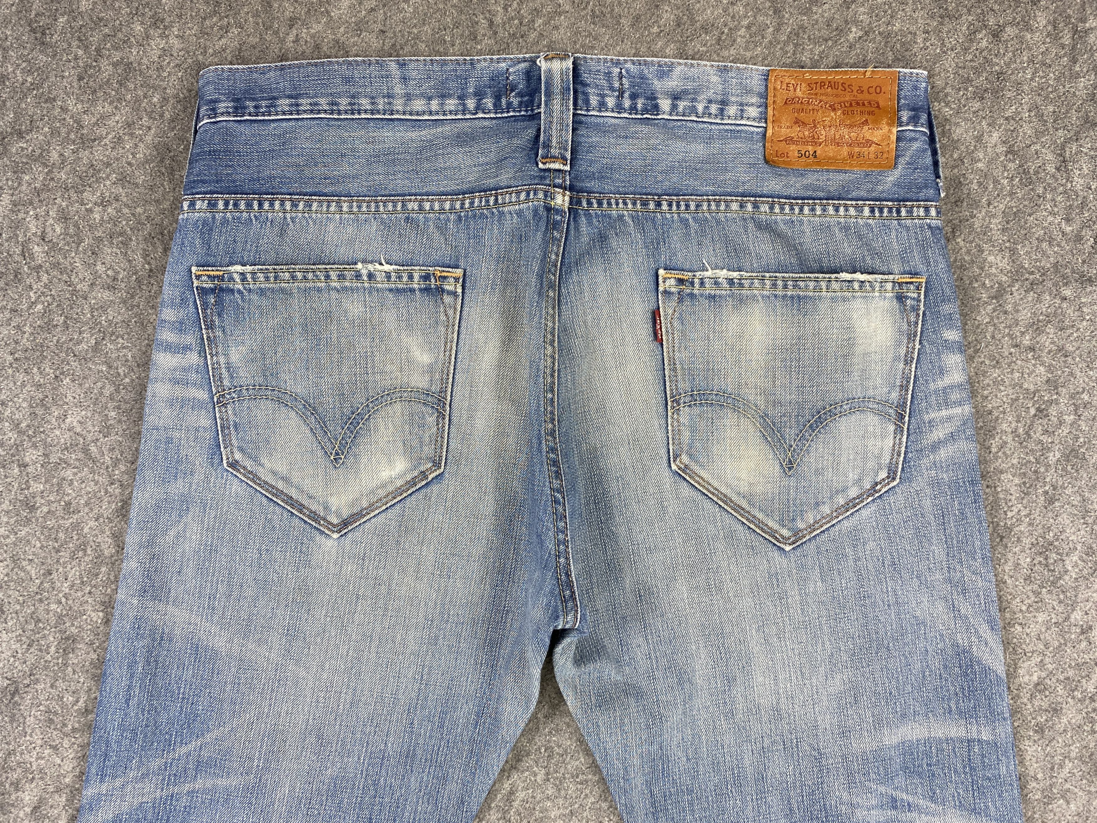 Japanese Brand Distressed Blue Levi's 504 Jeans 36x31.5 Denim -JN1987 Size US 36 / EU 52 - 4 Thumbnail