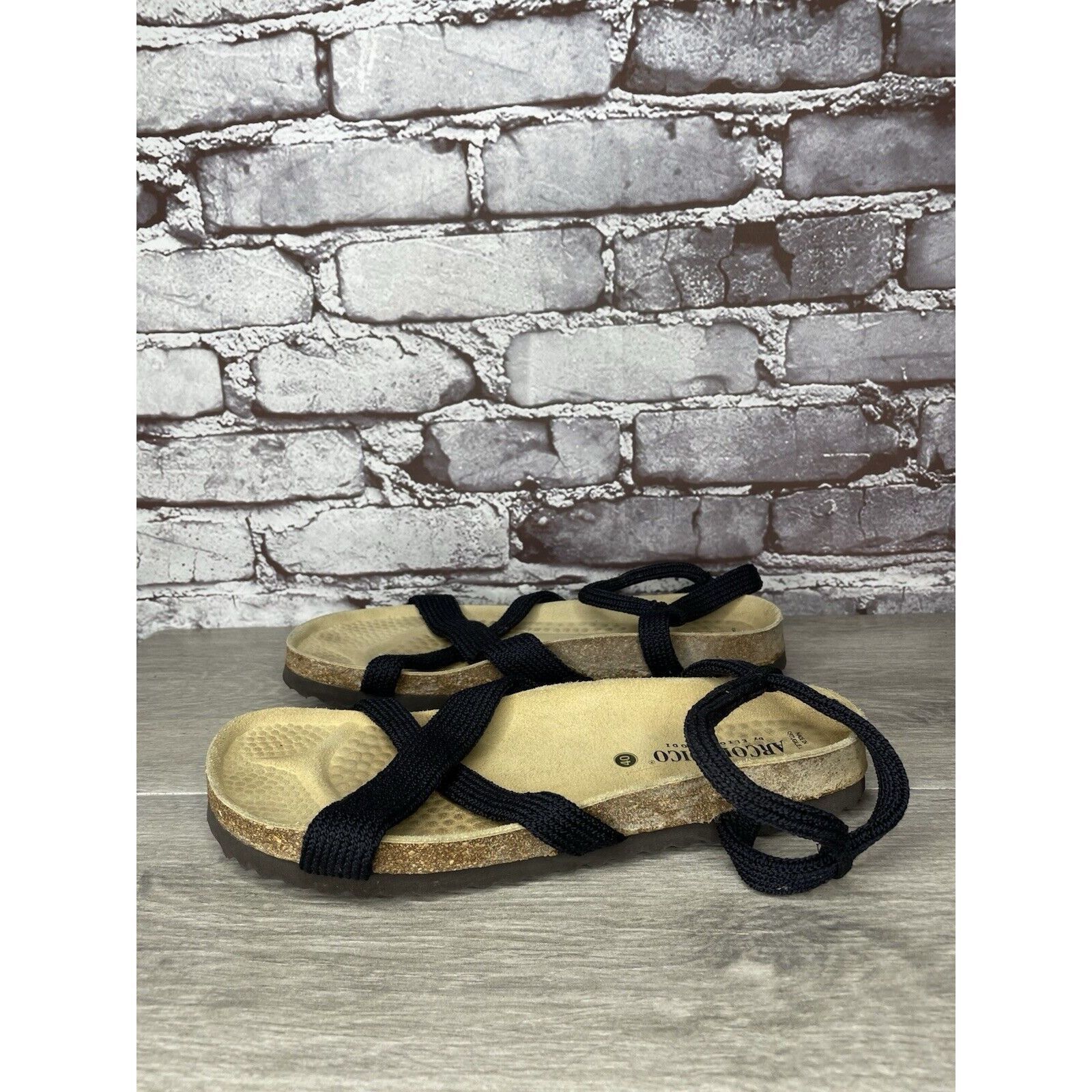 Other Arcopedico Salute Navy Blue Fabric Nylon Cross Strap Cork Sa Size US 9.5 / IT 39.5 - 2 Thumbnail