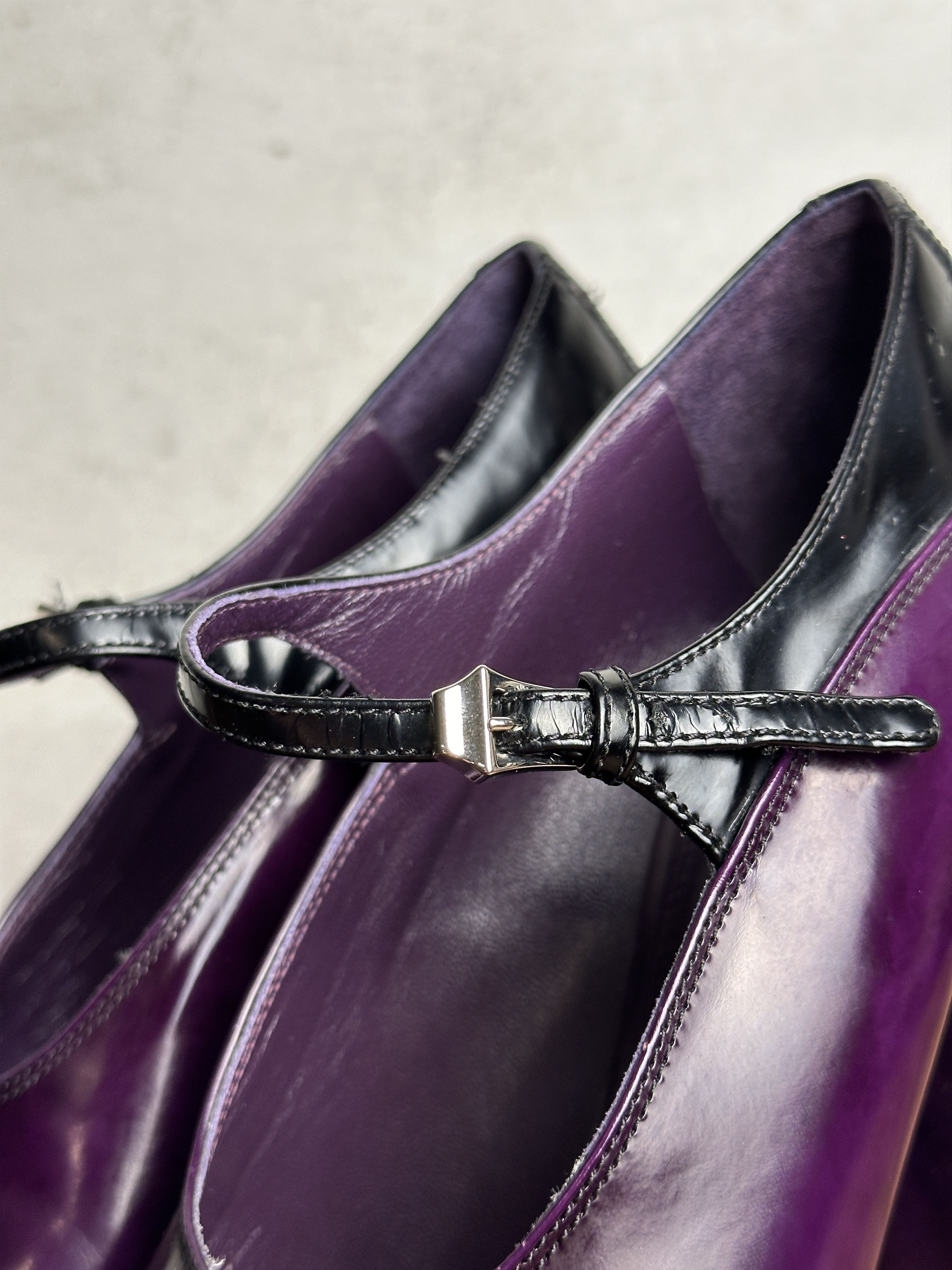 Prada FW12 Runway Purple Patent Leather Mary Jane Heels