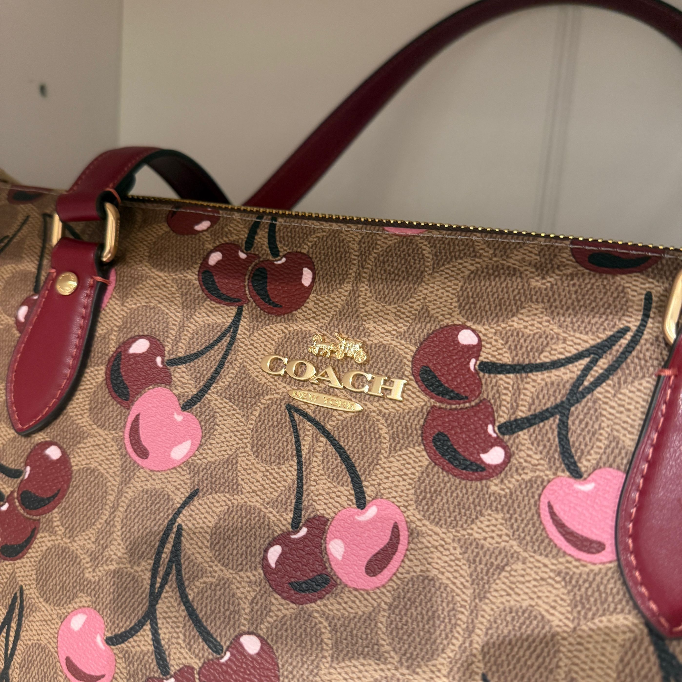 coach Gallery Tote Bag With Cherry Print caa71