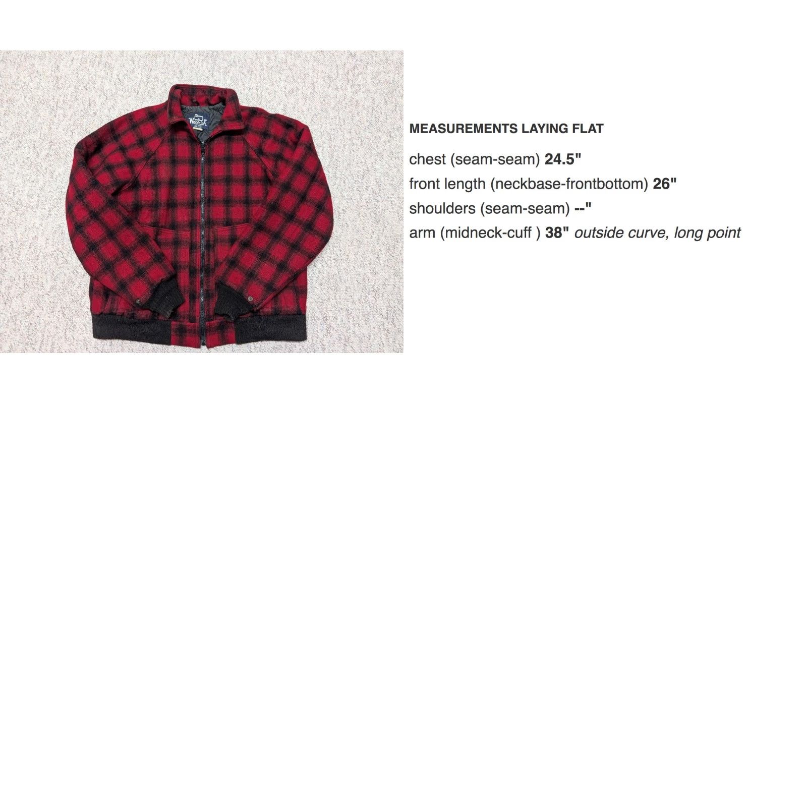 Vintage VINTAGE Woolrich Jacket Mens L Wool Buffalo Plaid Red Wool Bomber Jacket Quilted HUNTING USA Made 44 in Chest 38" Arm 26" Front Length 24.5" Size US L / EU 52-54 / 3 - 8 Thumbnail
