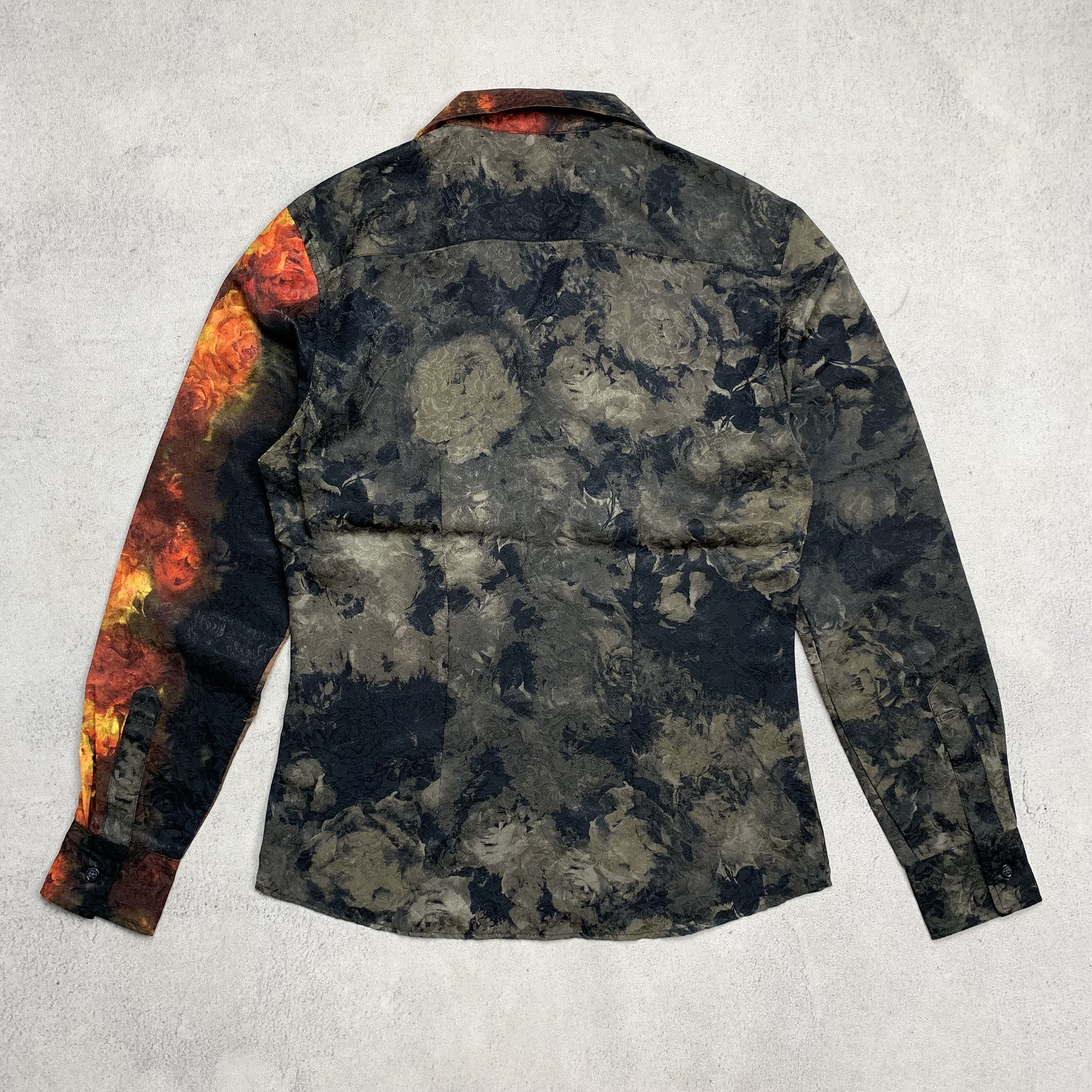 Tornado Mart Tornado Mart Flames & Roses Print Button-Up Shirt Size US M / EU 48-50 / 2 - 2 Thumbnail