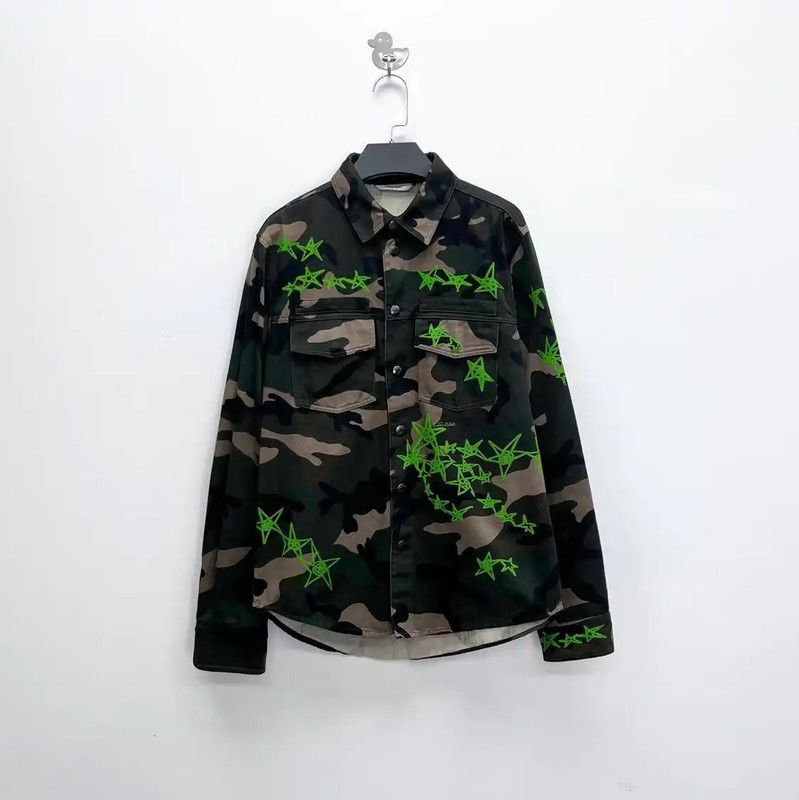 Valentino Valentino Green Camo Long Sleeve Shirt 0089 Size US S / EU 44-46 / 1 - 1 Thumbnail