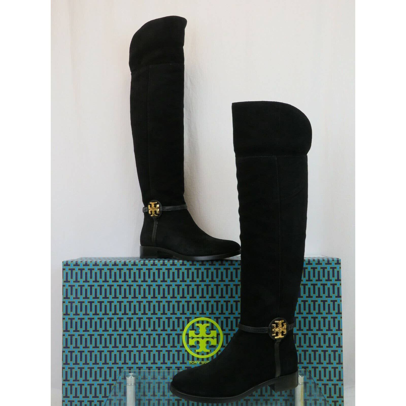 MILLER BLACK SUEDE REVA OVER THE KNEE HARNESS RIDING BOOTS 8