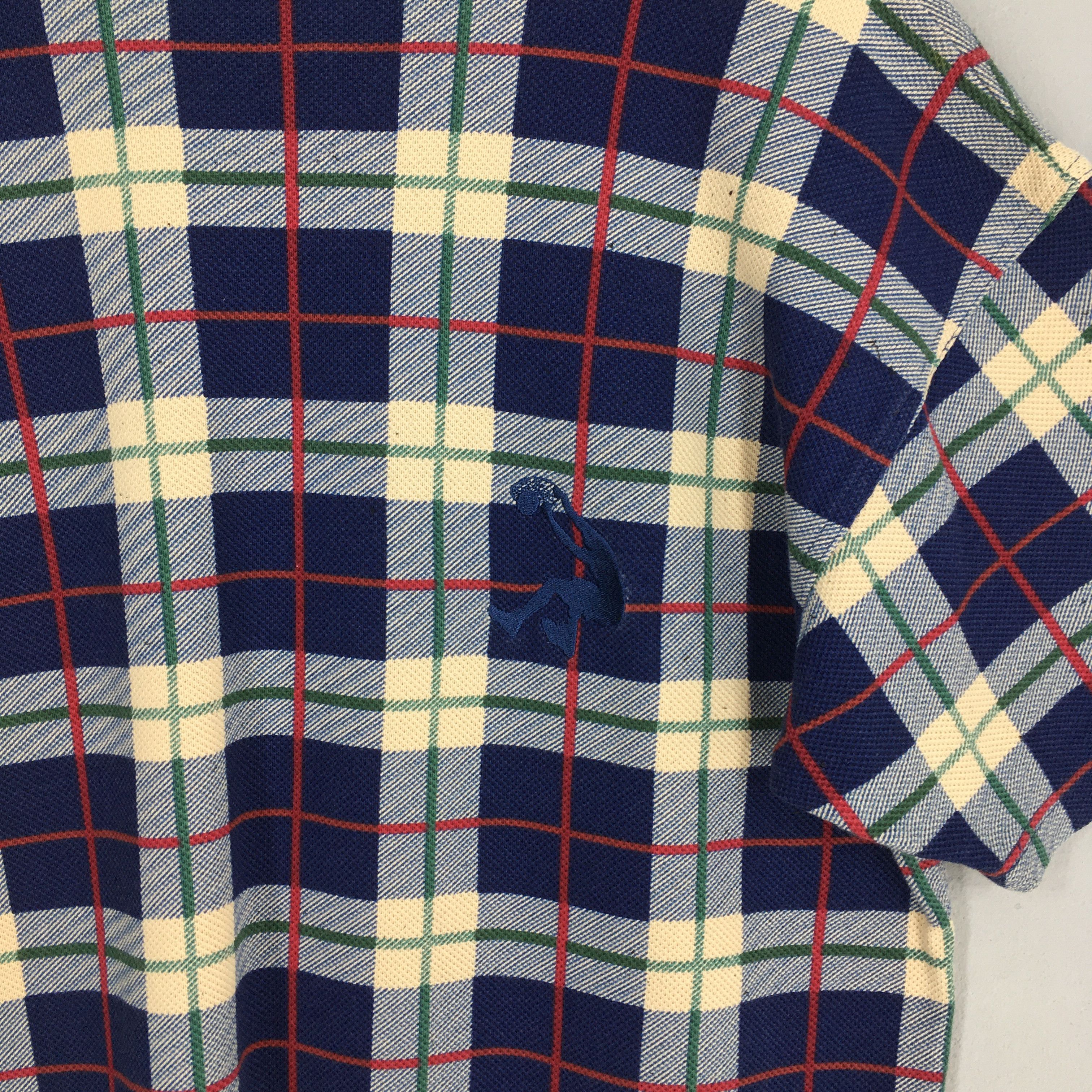 Reebok × Vintage Vintage 90's Reebok Plaid Checkered Blue T shirt Large Size US L / EU 52-54 / 3 - 9 Thumbnail