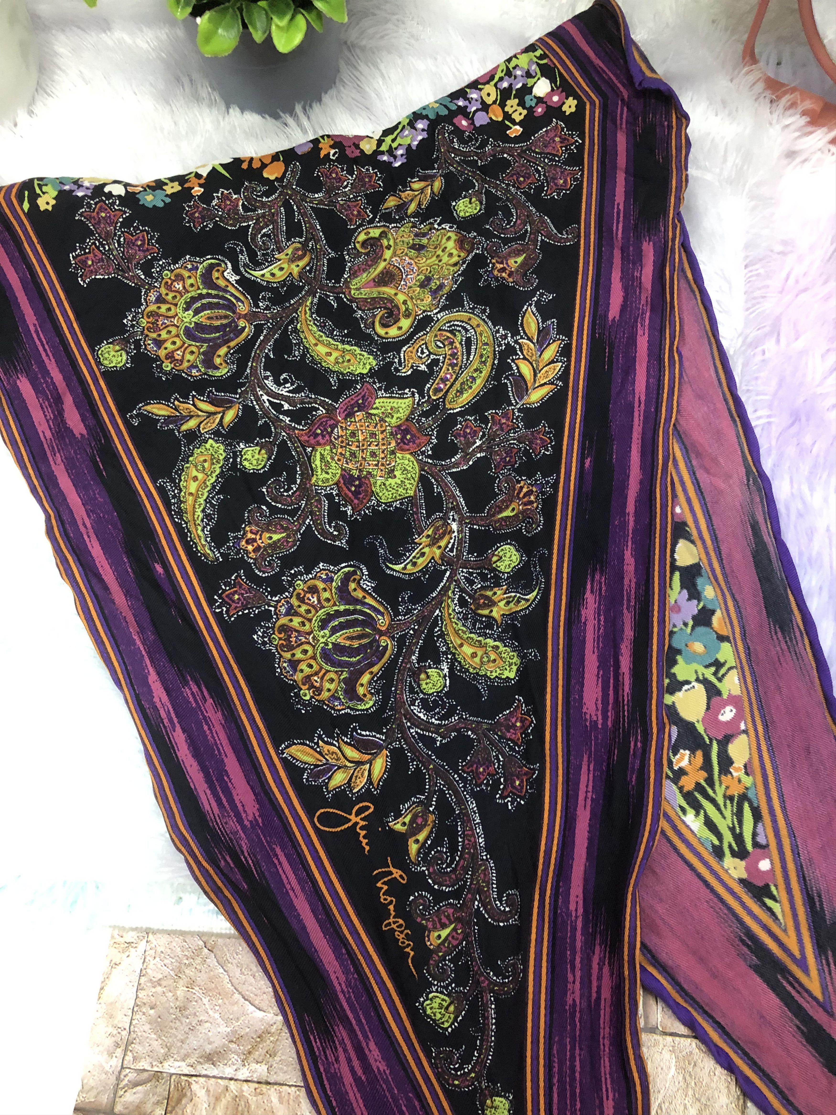 Jim Thompson Jim Thompson Printed Silk Scarf Size ONE SIZE - 2 Thumbnail
