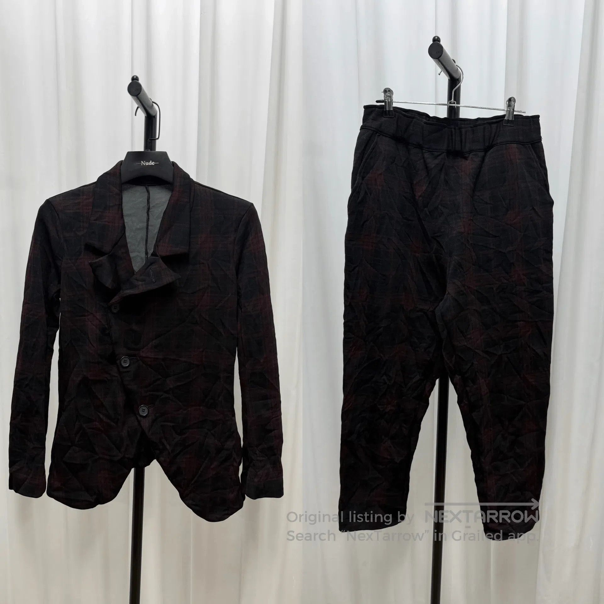 Y's Y's Red and Black Checkered Set. Size M / US 6-8 / IT 42-44 - 1 Thumbnail