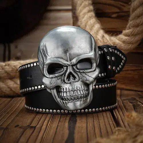 VIBE Vintage Skull Belt Size ONE SIZE - 2 Thumbnail
