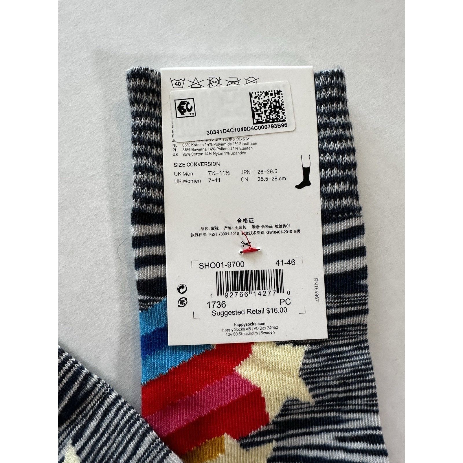 Happy Socks Happy Socks Crew Shooting Stars Sock Sz M 8-12-W 10-12.5 NWT Size ONE SIZE - 5 Thumbnail