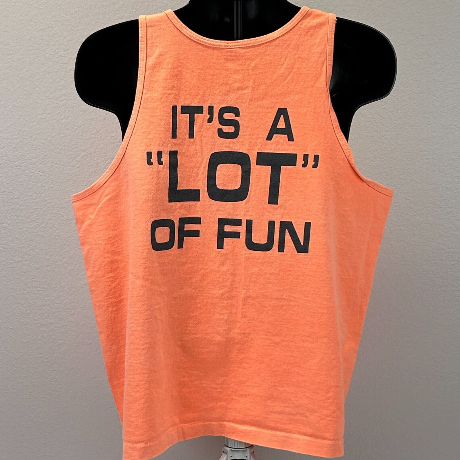 Fruit Of The Loom Vintage 90s Park Here Its A Lot of Fun Tank Top Orange L Size US L / EU 52-54 / 3 - 3 Thumbnail