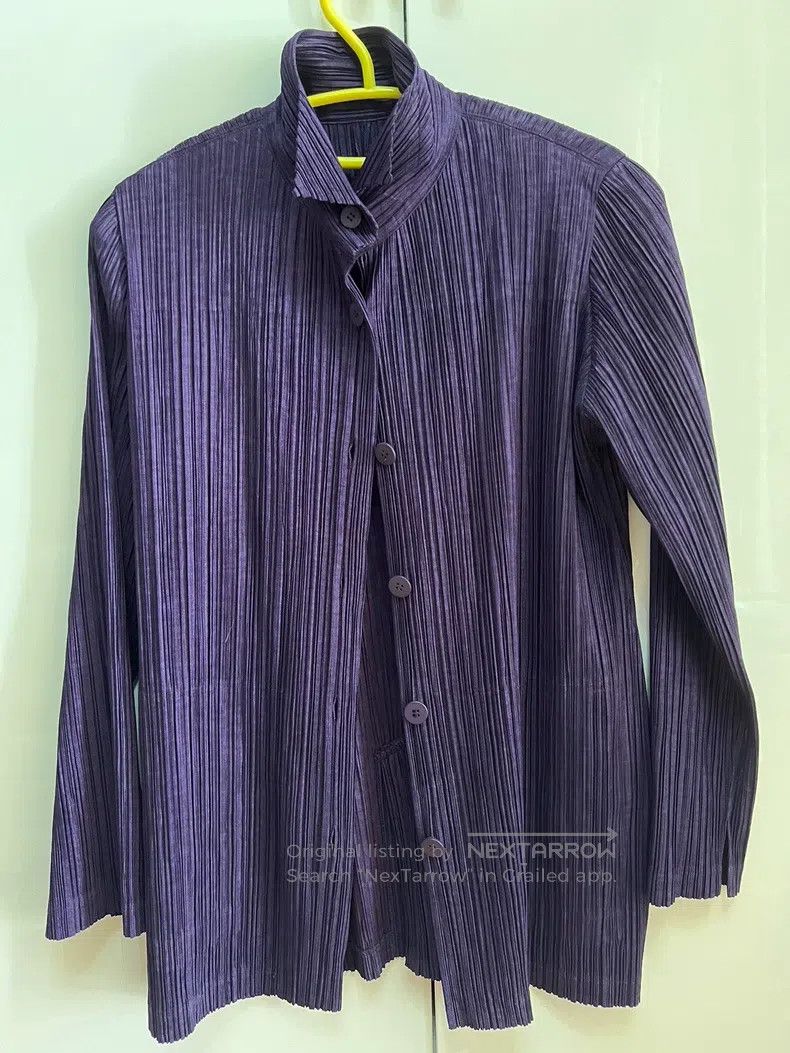 Issey Miyake Issey Miyake Purple Long Coat Size L / US 10 / IT 46 - 1 Thumbnail