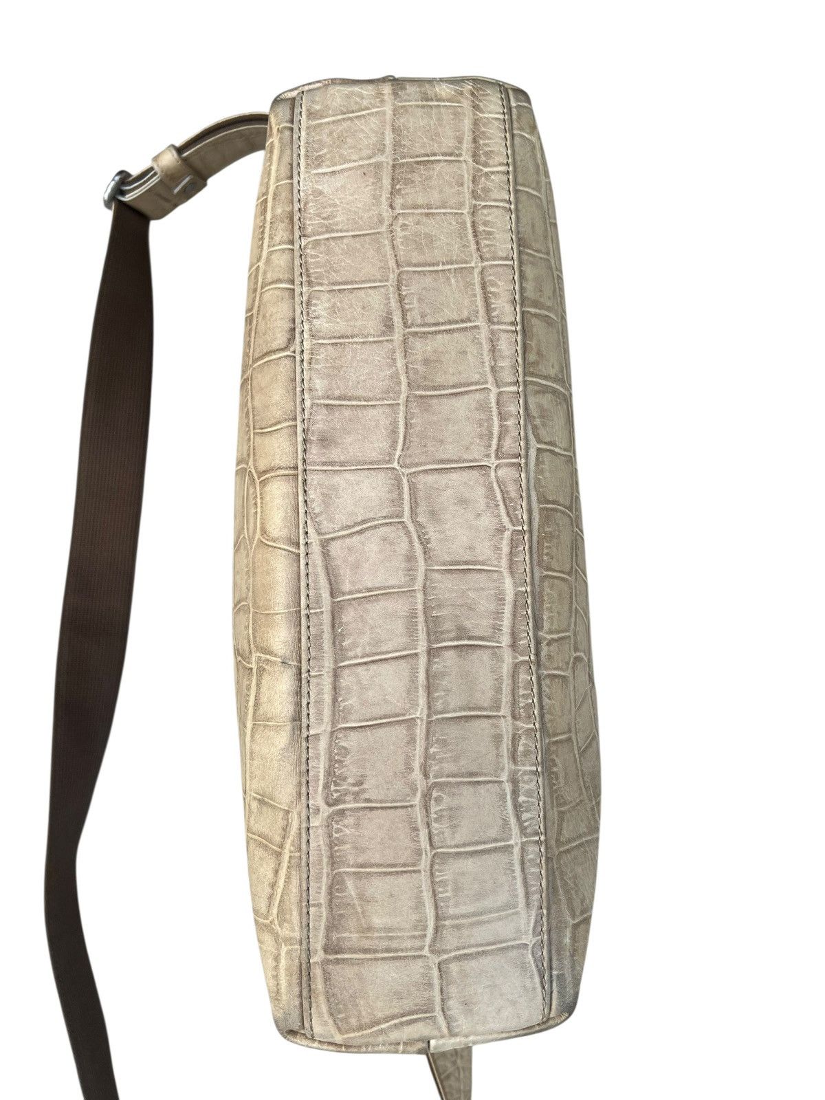 Leather COTO Japan Patina Embossed Crocodile All Leather Sling Bag Size ONE SIZE - 10 Thumbnail