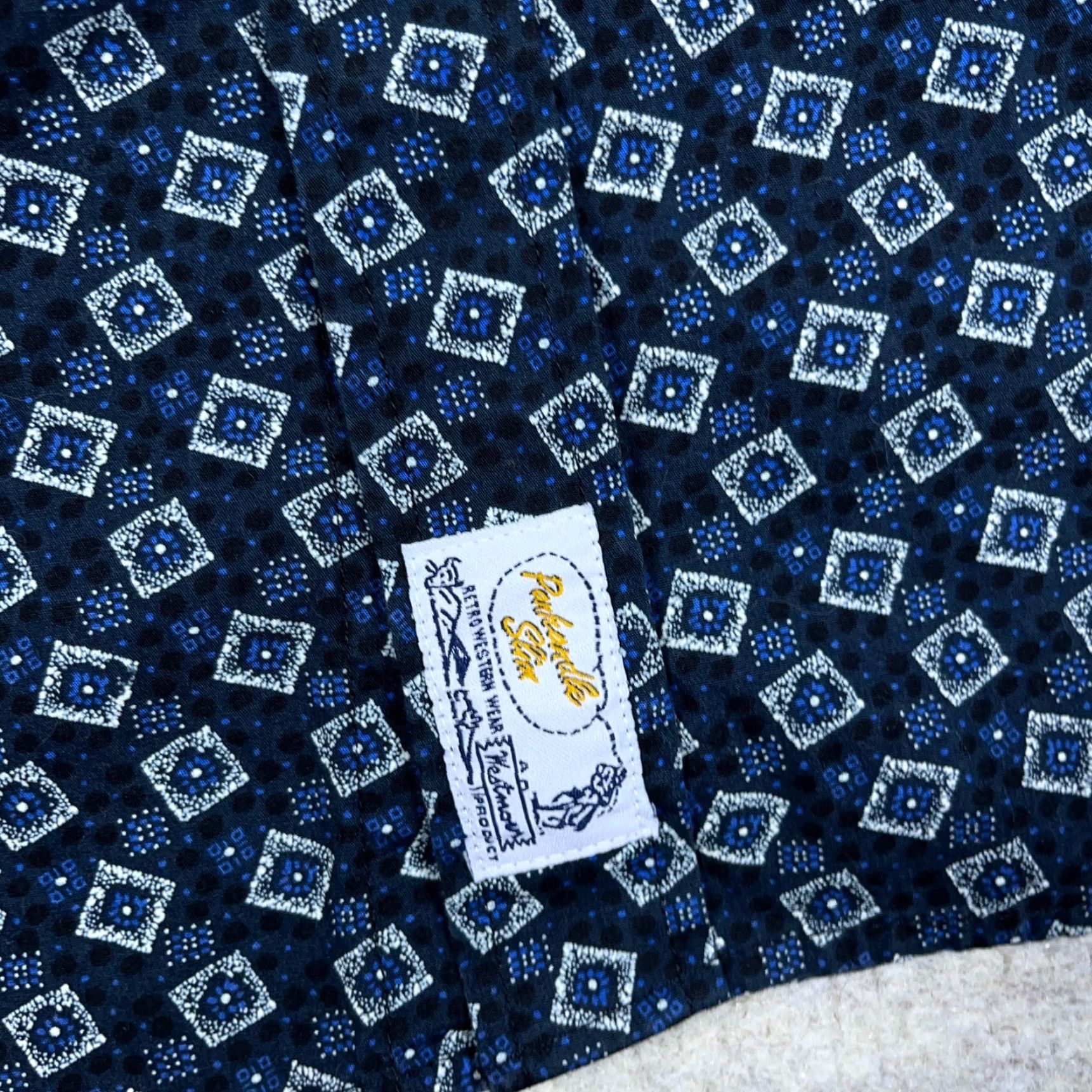 Vintage VINTAGE Panhandle Slim Shirt Men L Blue Pearl Snap Retro Western Cowboy Geometric Size US L / EU 52-54 / 3 - 3 Thumbnail