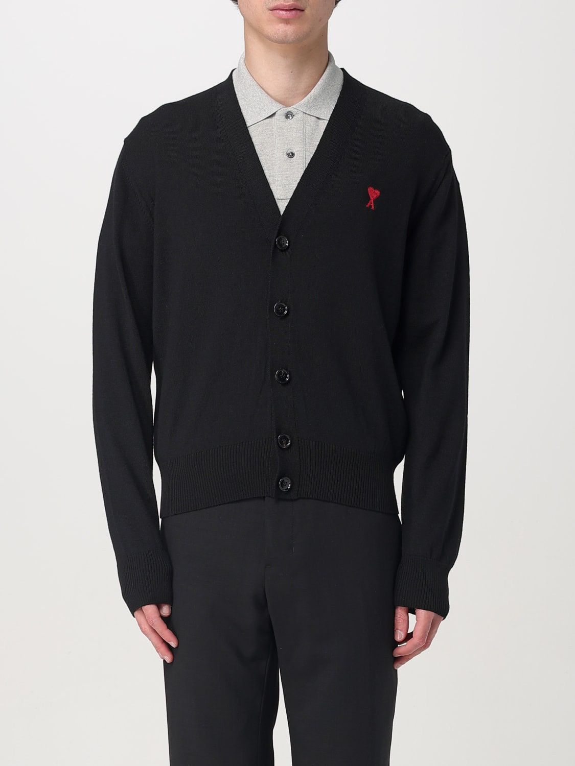 AMI AMI PARIS Small A Heart Cardigan Black Wool Size US L / EU 52-54 / 3 - 6 Thumbnail