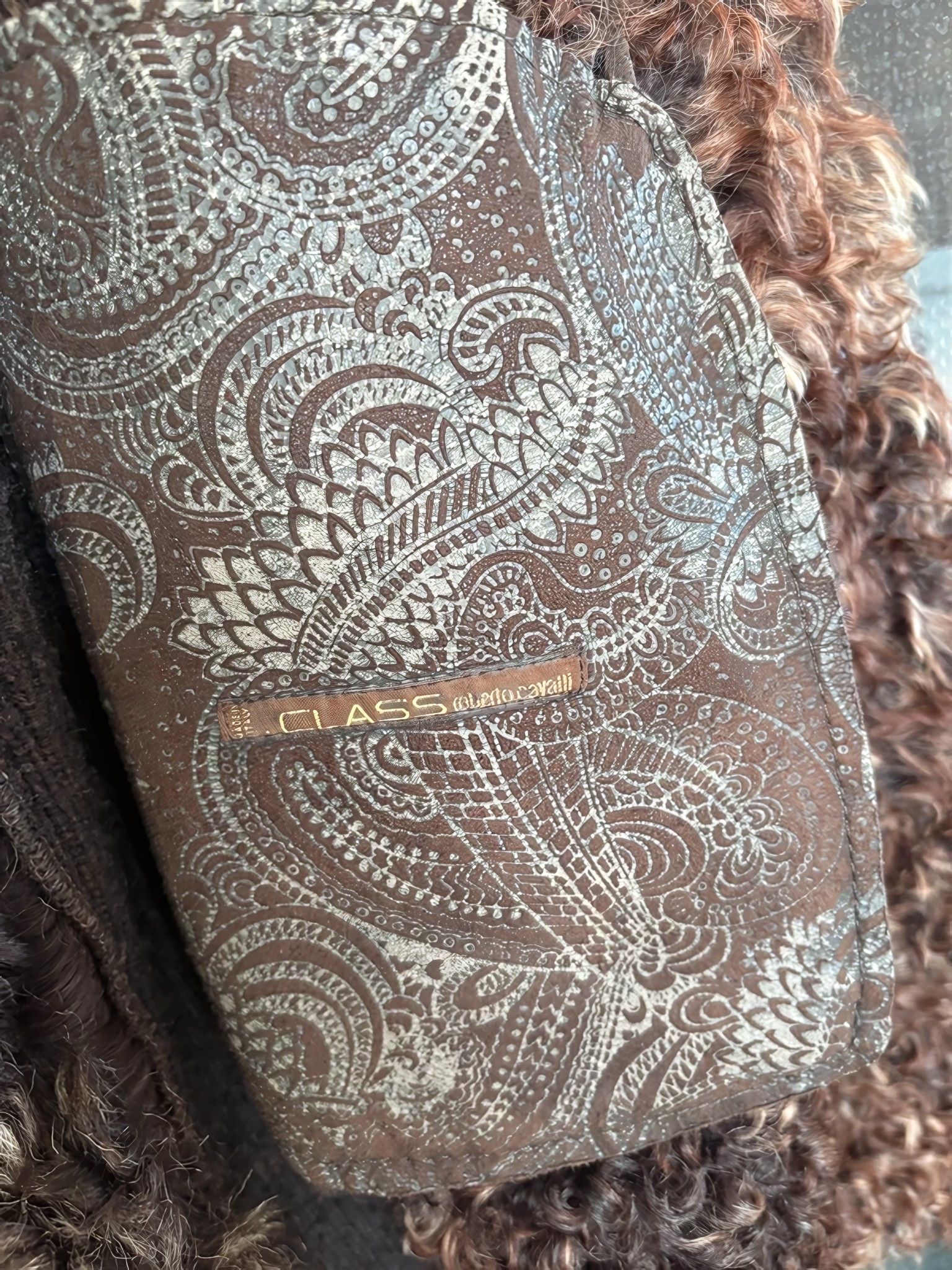 Roberto Cavalli MONGOLIAN LAMB FUR SHEARLING SUEDE LEATHER TATTOO HEAVY COAT Size XL / US 12-14 / IT 48-50 - 6 Thumbnail