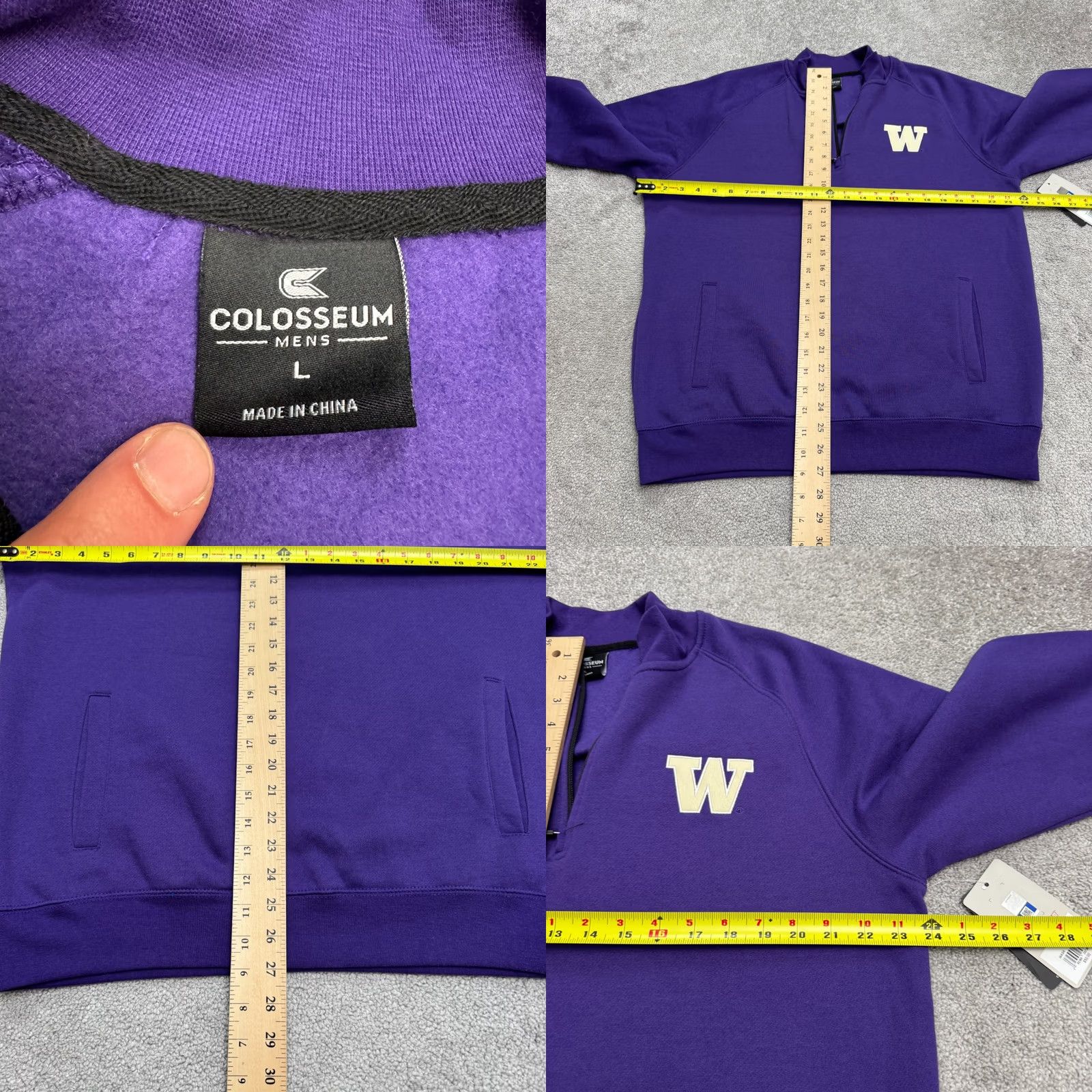 Vintage Colosseum Purple 1/4 Zip Pullover Sweatshirt Mens L NWT Collegiate, Outdoor, Sports, Mock Neck, Fleece, Zip, Logo, Long Sleeve, Regular Fit Size US L / EU 52-54 / 3 - 8 Thumbnail