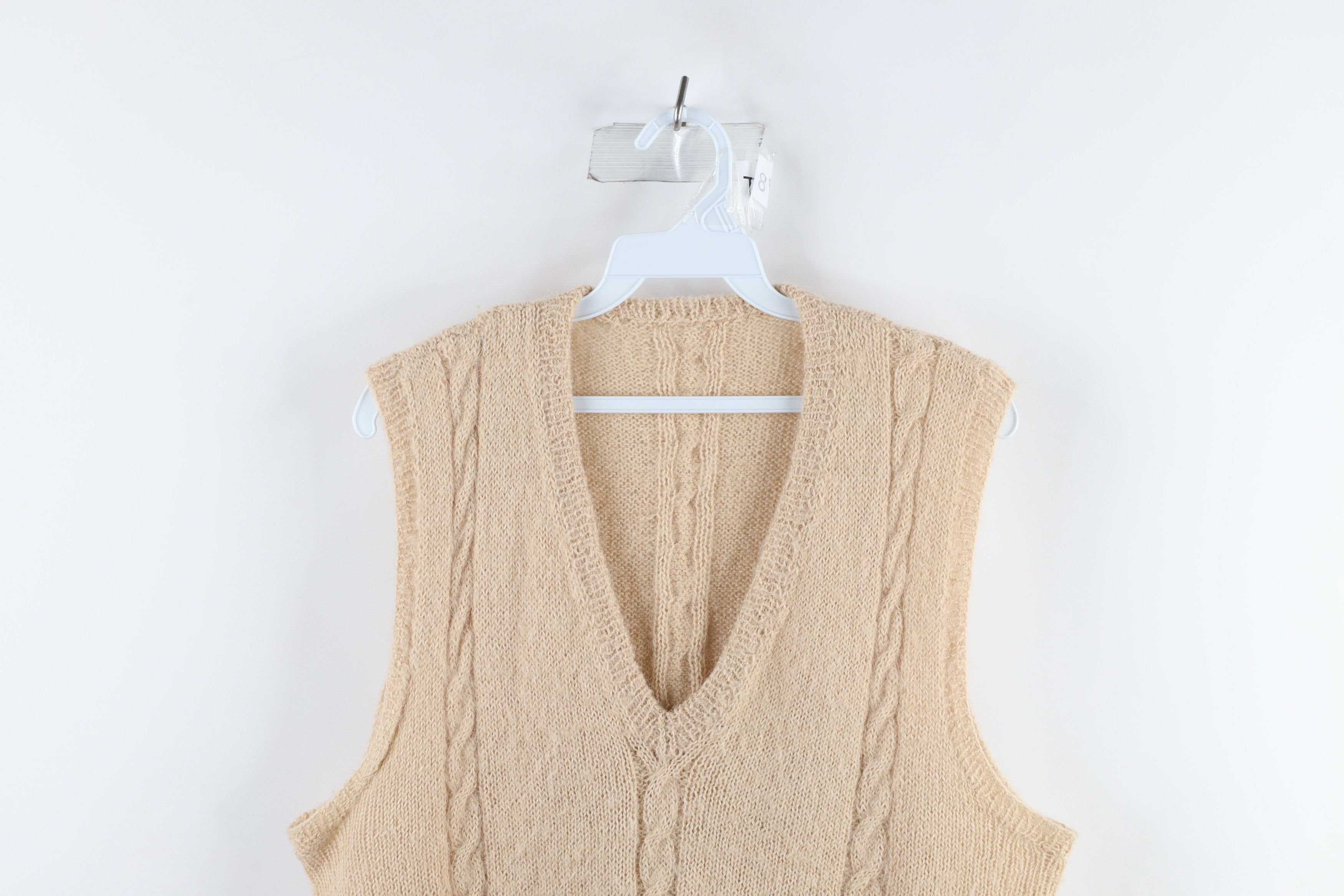 Vintage 60s 70s Streetwear Soft Cable Knit Sweater Vest