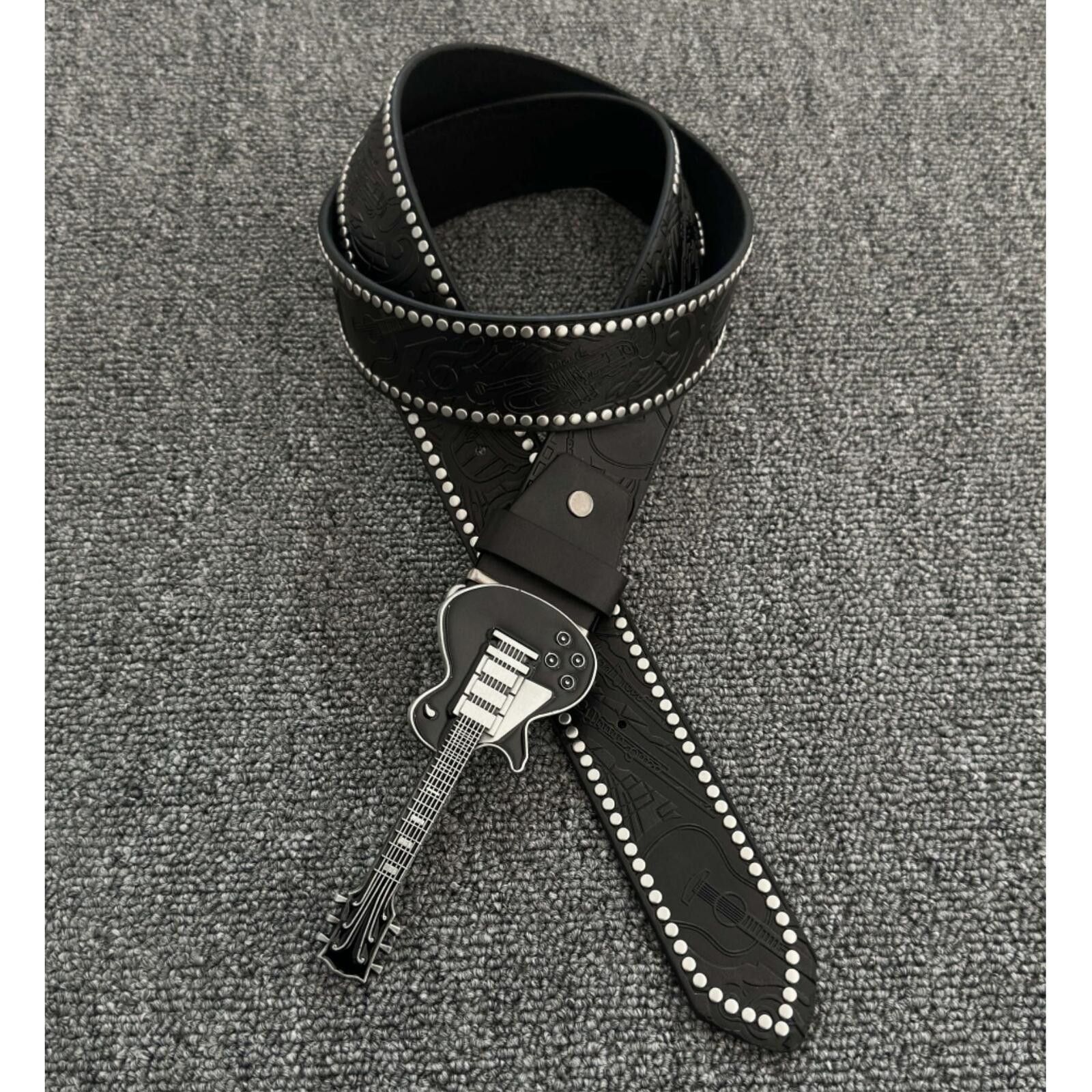 Other Electric Guitar Rhinestone Belt | Engraved Flower Stud 115cm Size ONE SIZE - 3 Thumbnail