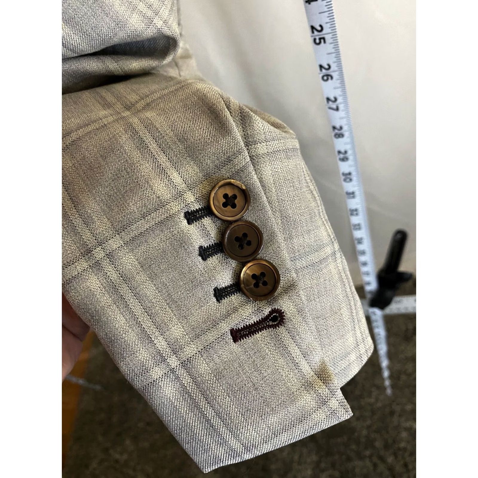Vintage Gentlemans Cooperative Jacket Blazer 44L Mens Plaid Wool Coat Coat 44L Sharp 90s Event Theme Size 44R - 5 Thumbnail