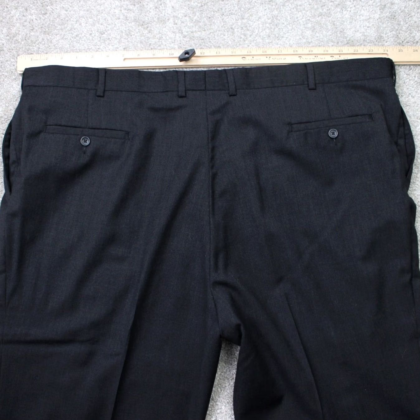 Joseph Joseph & Feiss Dress Pants Mens 50x26 Black 100% Wool Flat Front Cuffed Dress Pants Mens Regular Classic Straight Pockets Widest Search Size US 34 / EU 50 - 6 Thumbnail