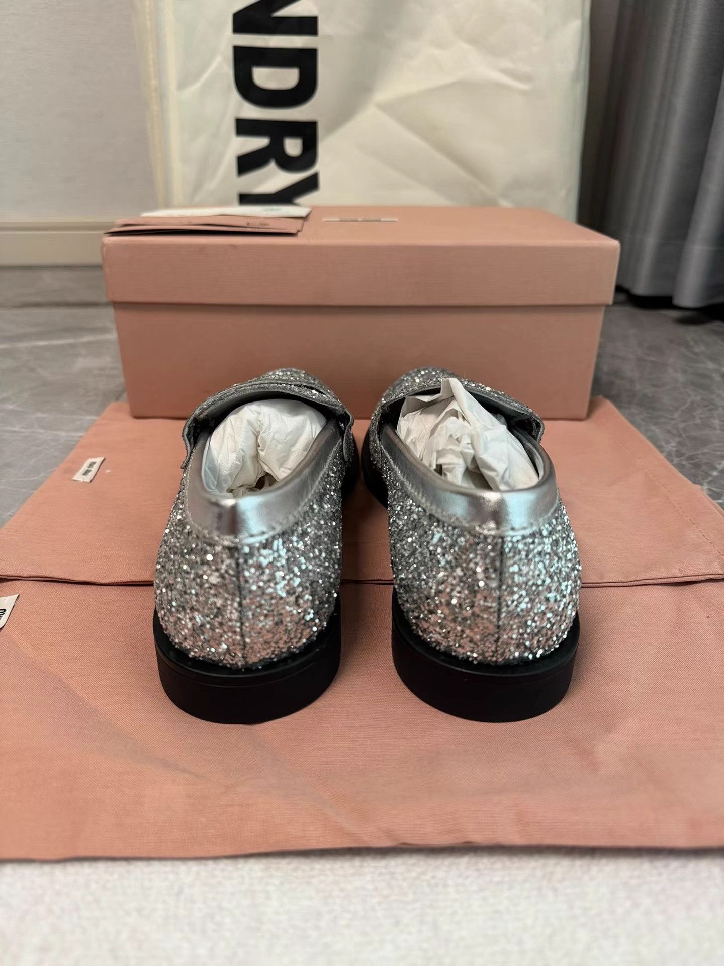 Miu Miu MiuMiu Sequin Penny Loafers K6 Size US 6 / IT 36 - 4 Thumbnail