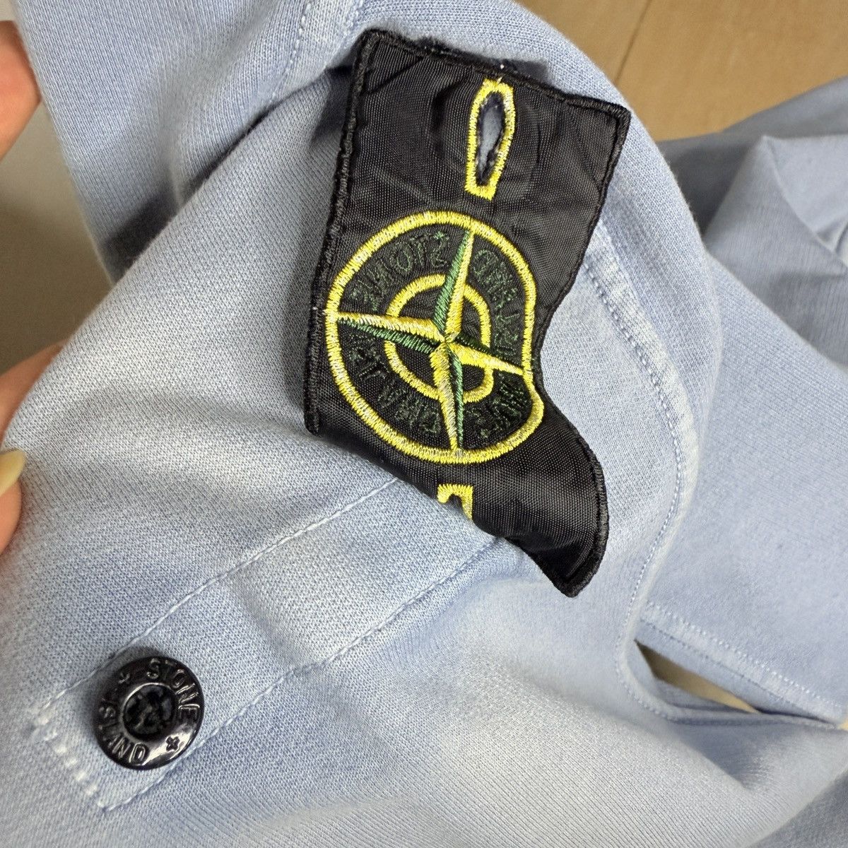 Stone Island Stone Island 2014 Washed Blue Badge Light Sweatshirt Hoodie Size US XL / EU 56 / 4 - 6 Thumbnail