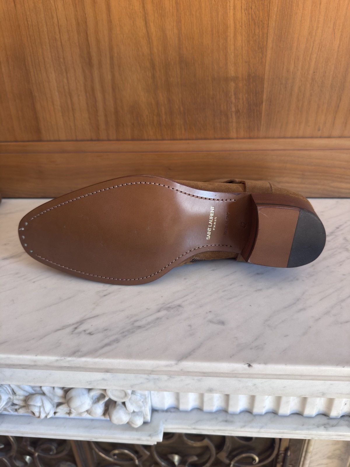 Saint Laurent Paris FW13 Wyatt 40 Harness Boots in Ochre Suede Size US 9 / EU 42 - 4 Thumbnail
